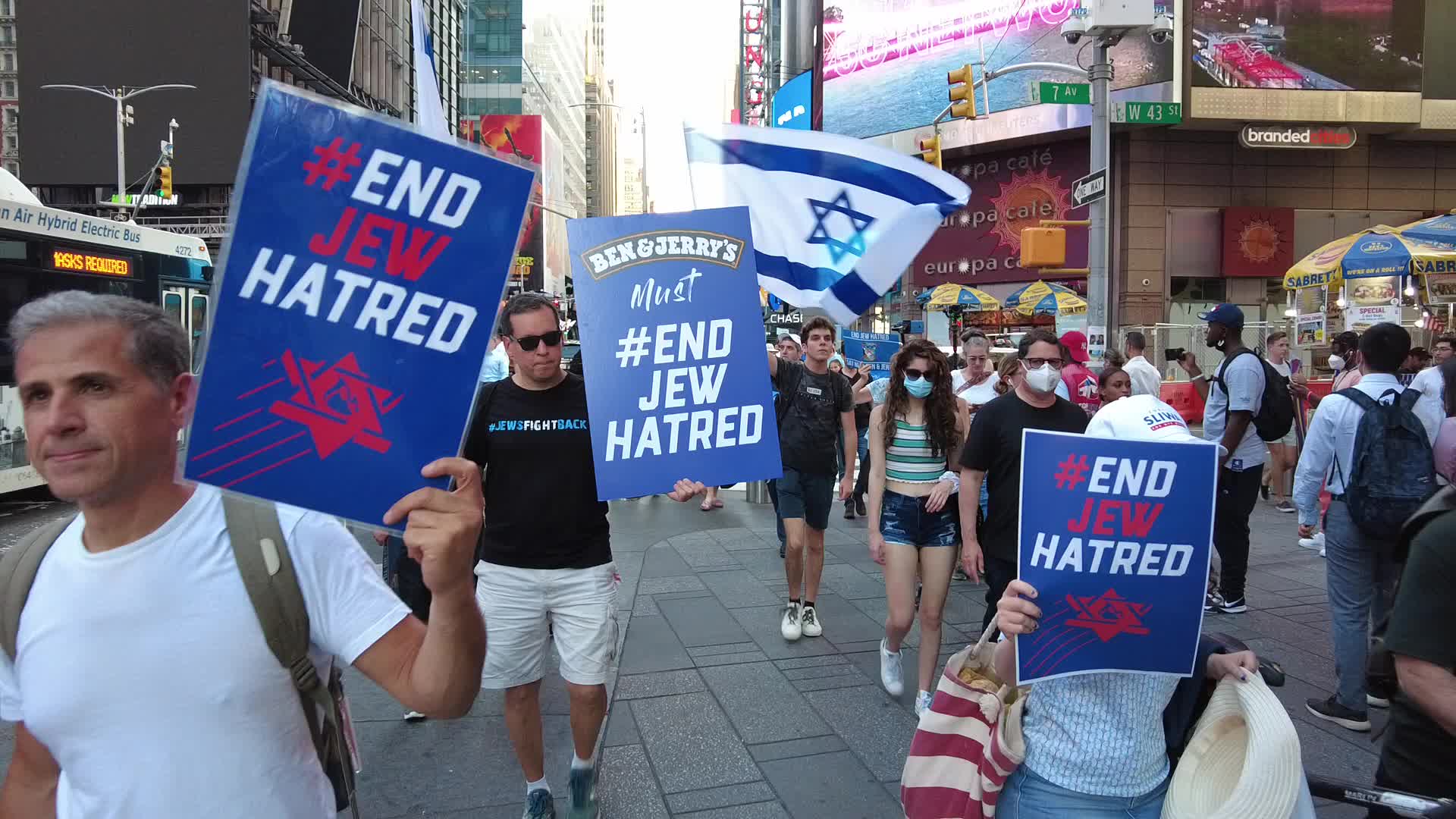  Officials And Religious Leaders Demonstrate Against Ben & Jerrys Israeli Boycott in New York City