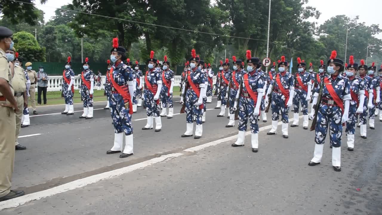 Final rehearsal of the Independence Day Parade in Kolkata 