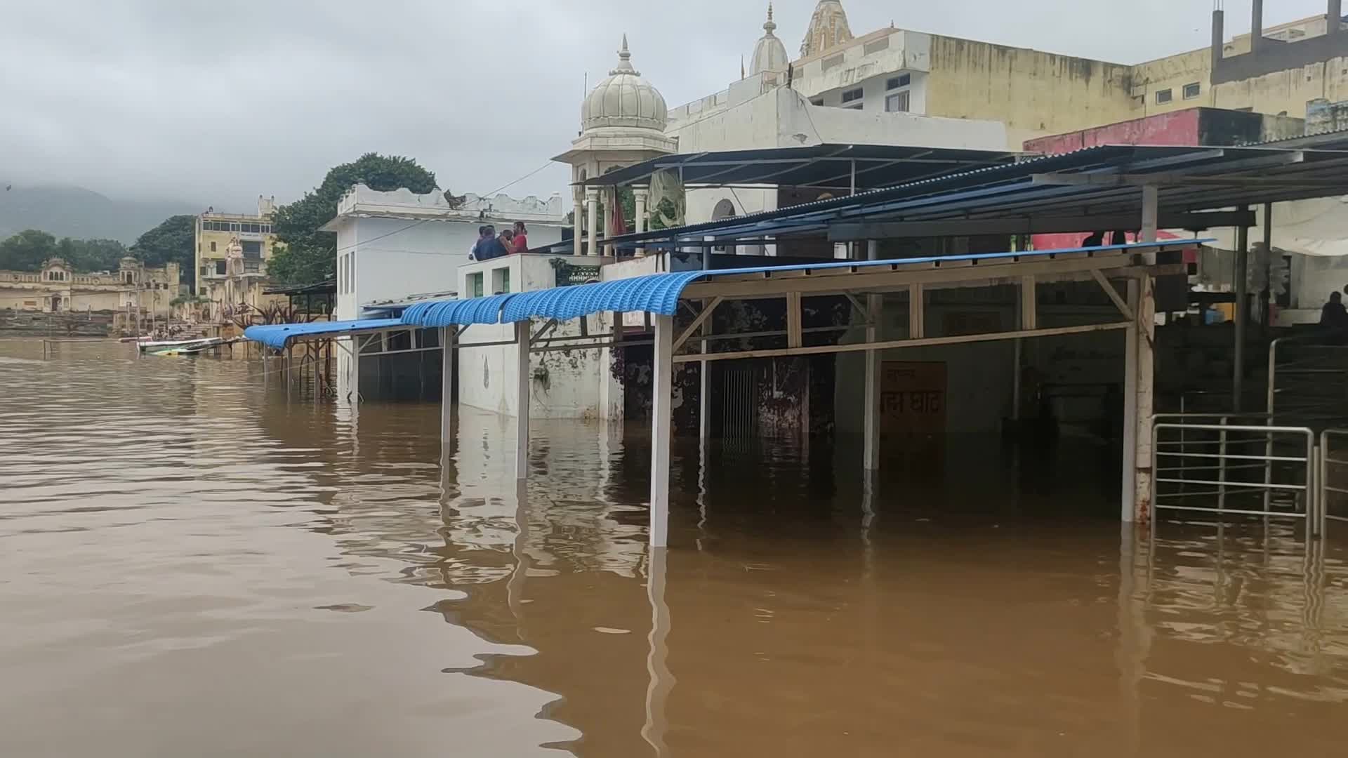 Holy Pushkar lake after the Heavy Monsoon rain in Pushkar