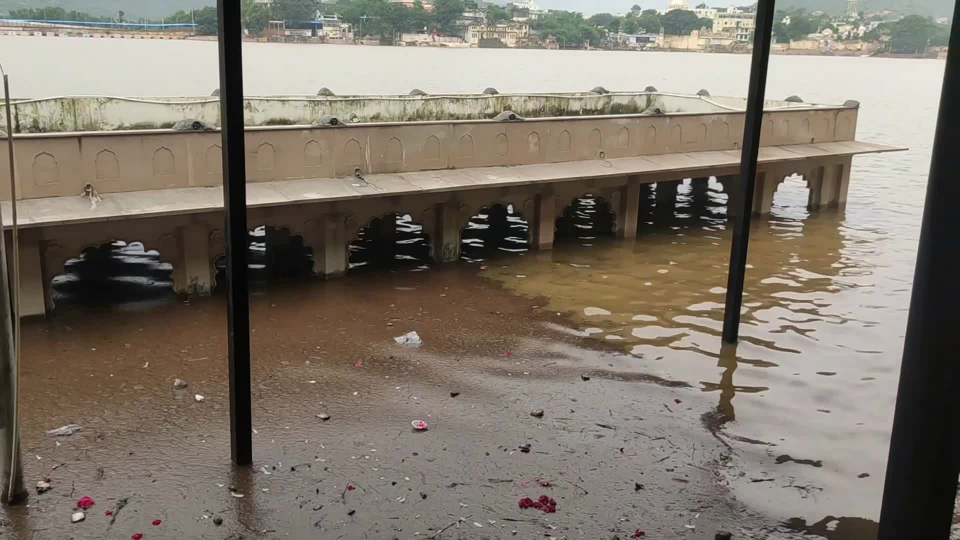 Holy Pushkar lake after the Heavy Monsoon rain in Pushkar