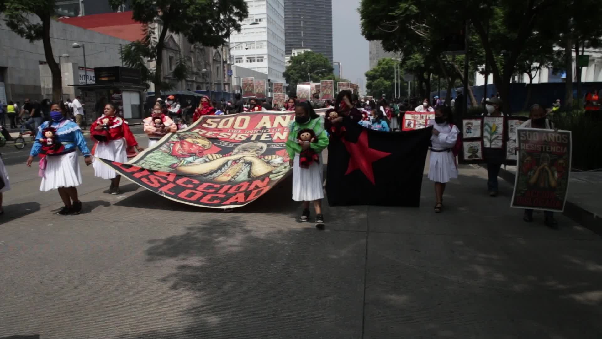 Protest for the commemoration of the 500 years of indigenous resistance