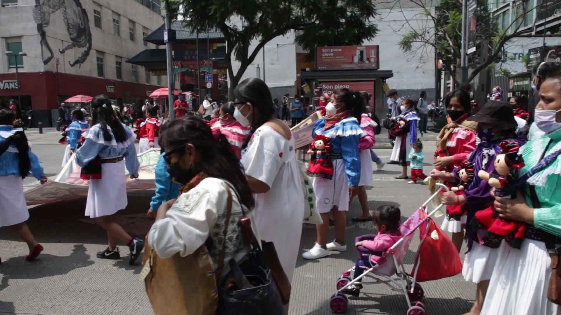 Protest for the commemoration of the 500 years of indigenous resistance