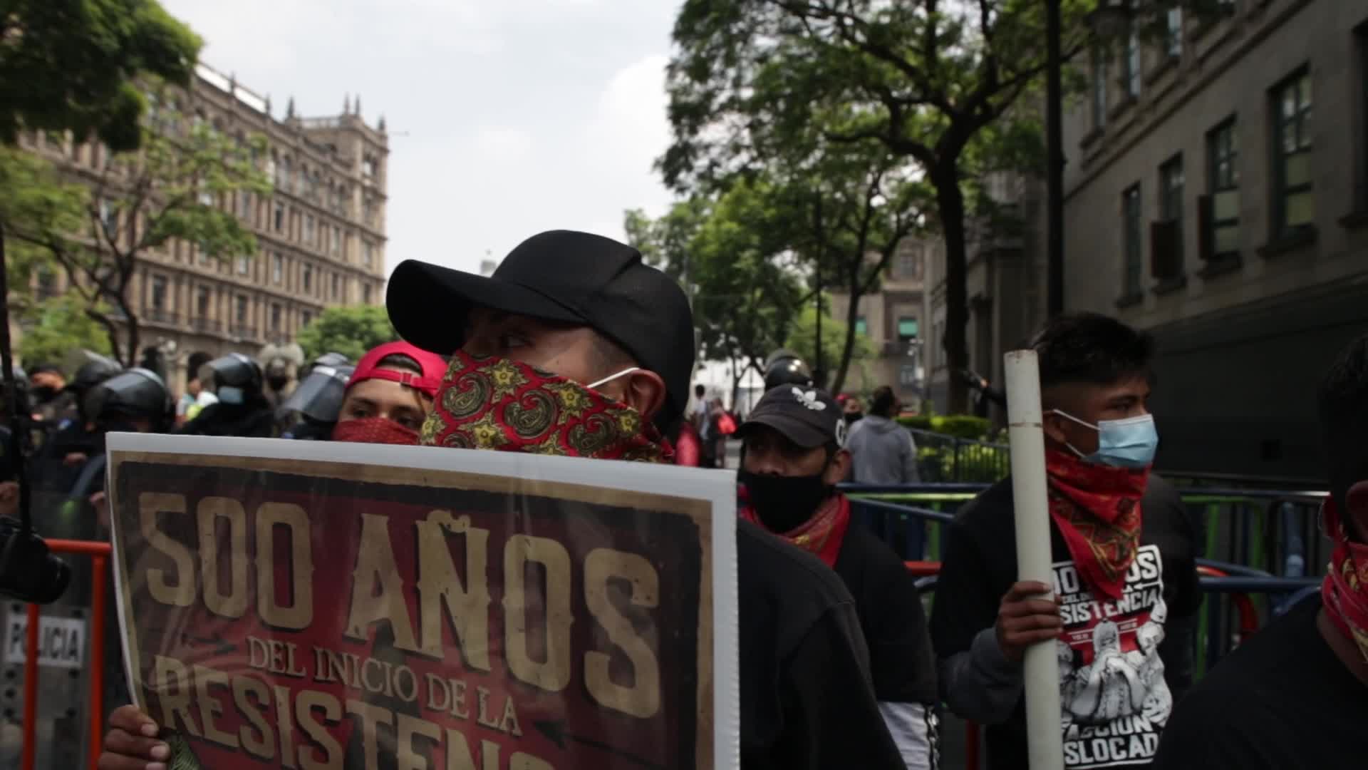 Protest for the commemoration of the 500 years of indigenous resistance