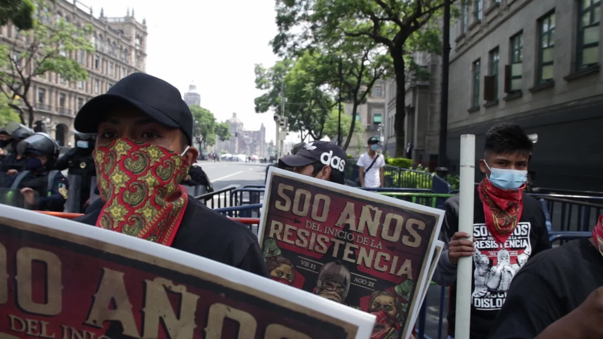Protest for the commemoration of the 500 years of indigenous resistance