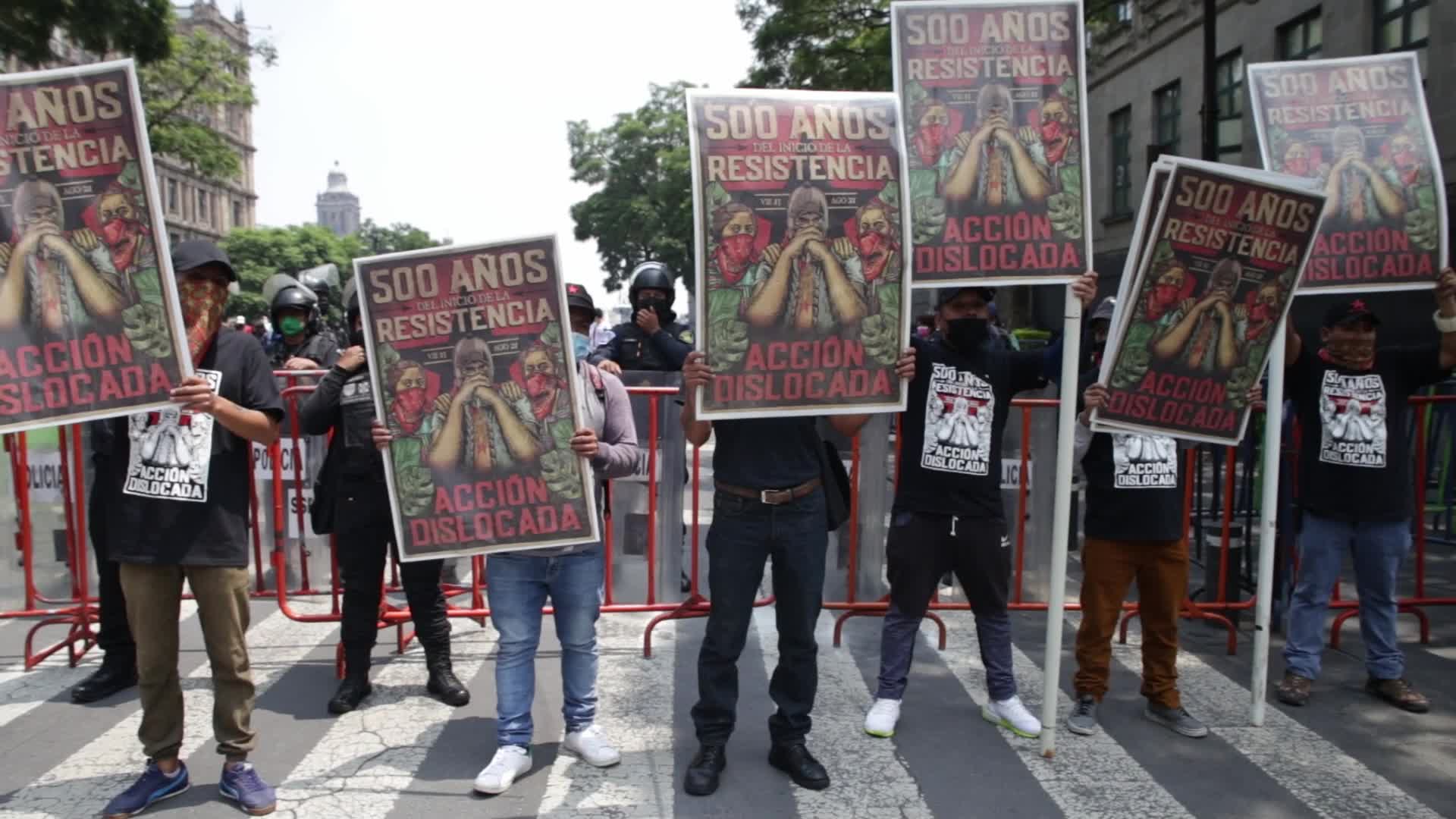 Protest for the commemoration of the 500 years of indigenous resistance