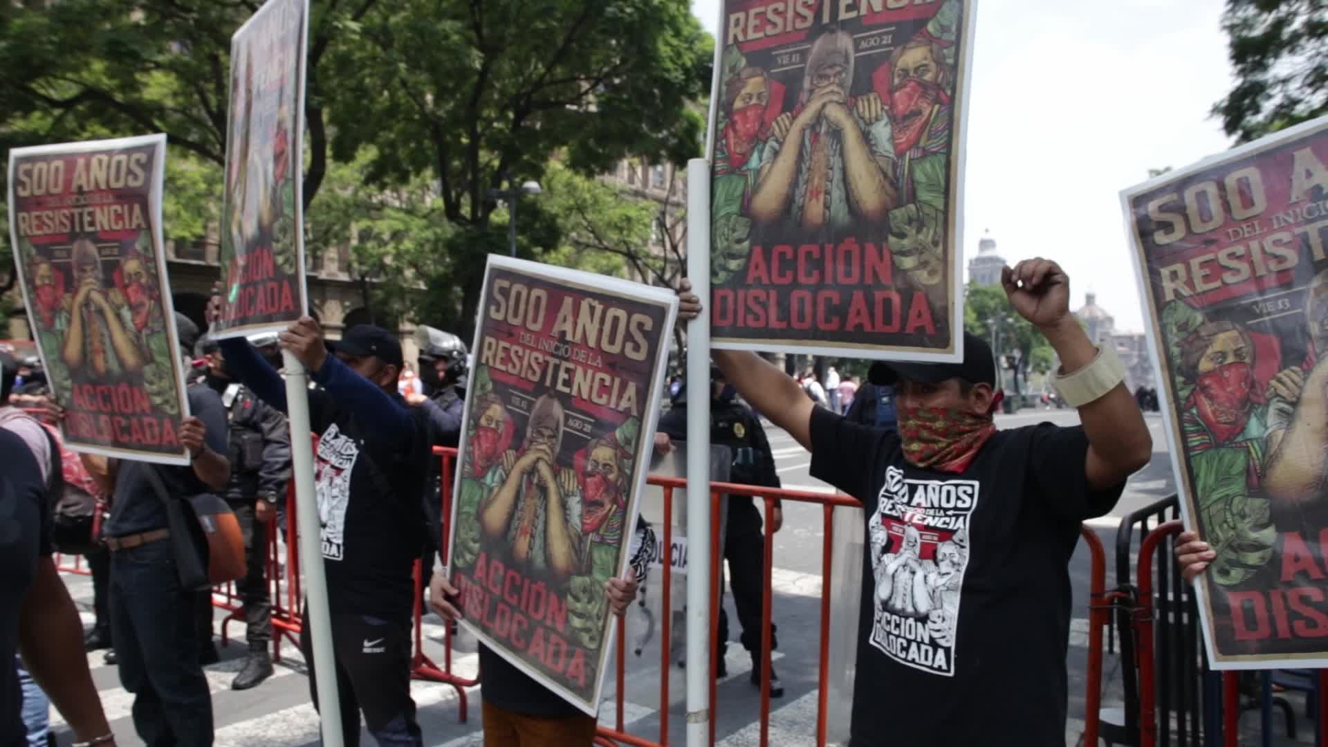 Protest for the commemoration of the 500 years of indigenous resistance