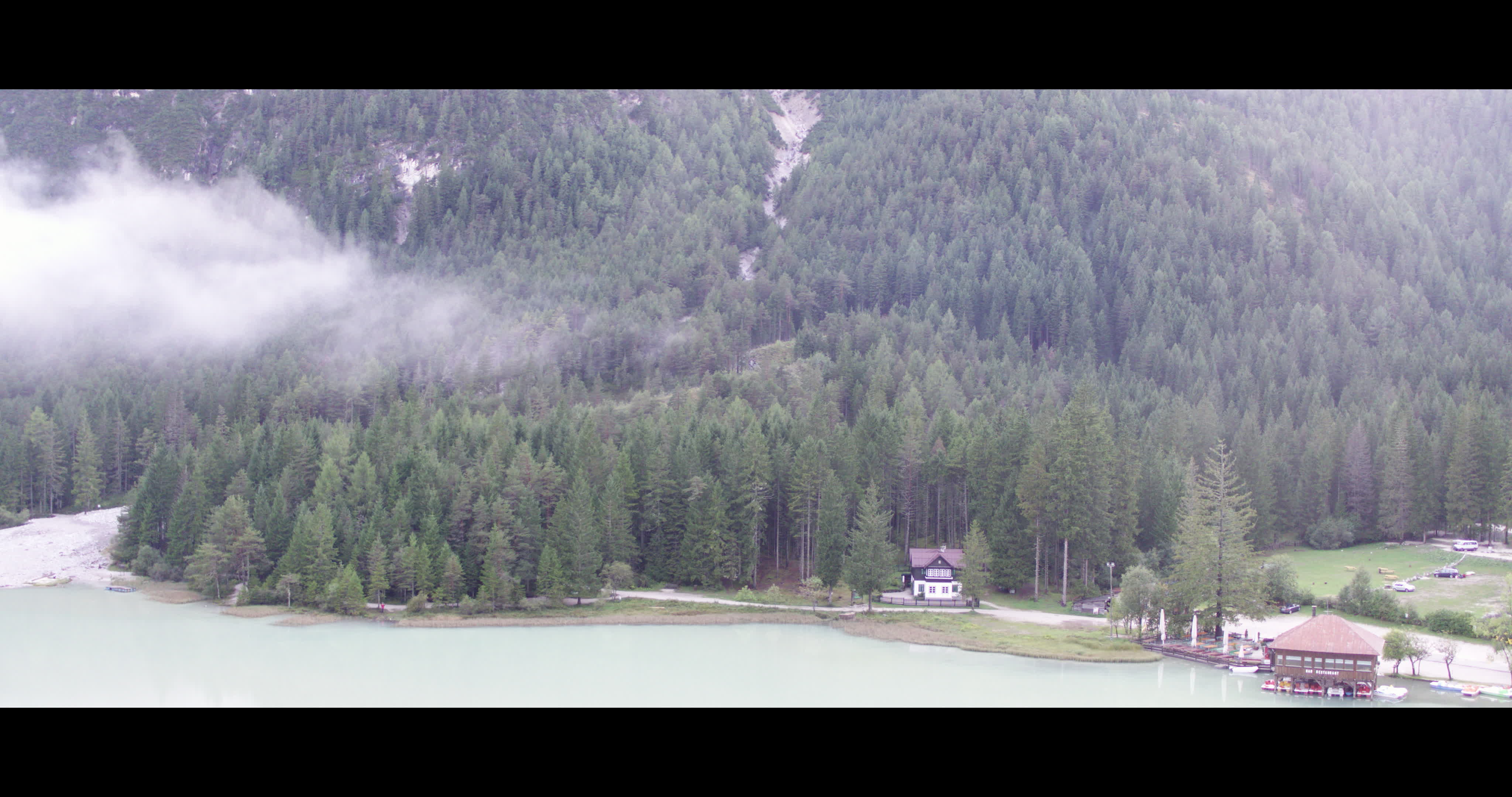 Aerial View Of Lake Dobbiaco
