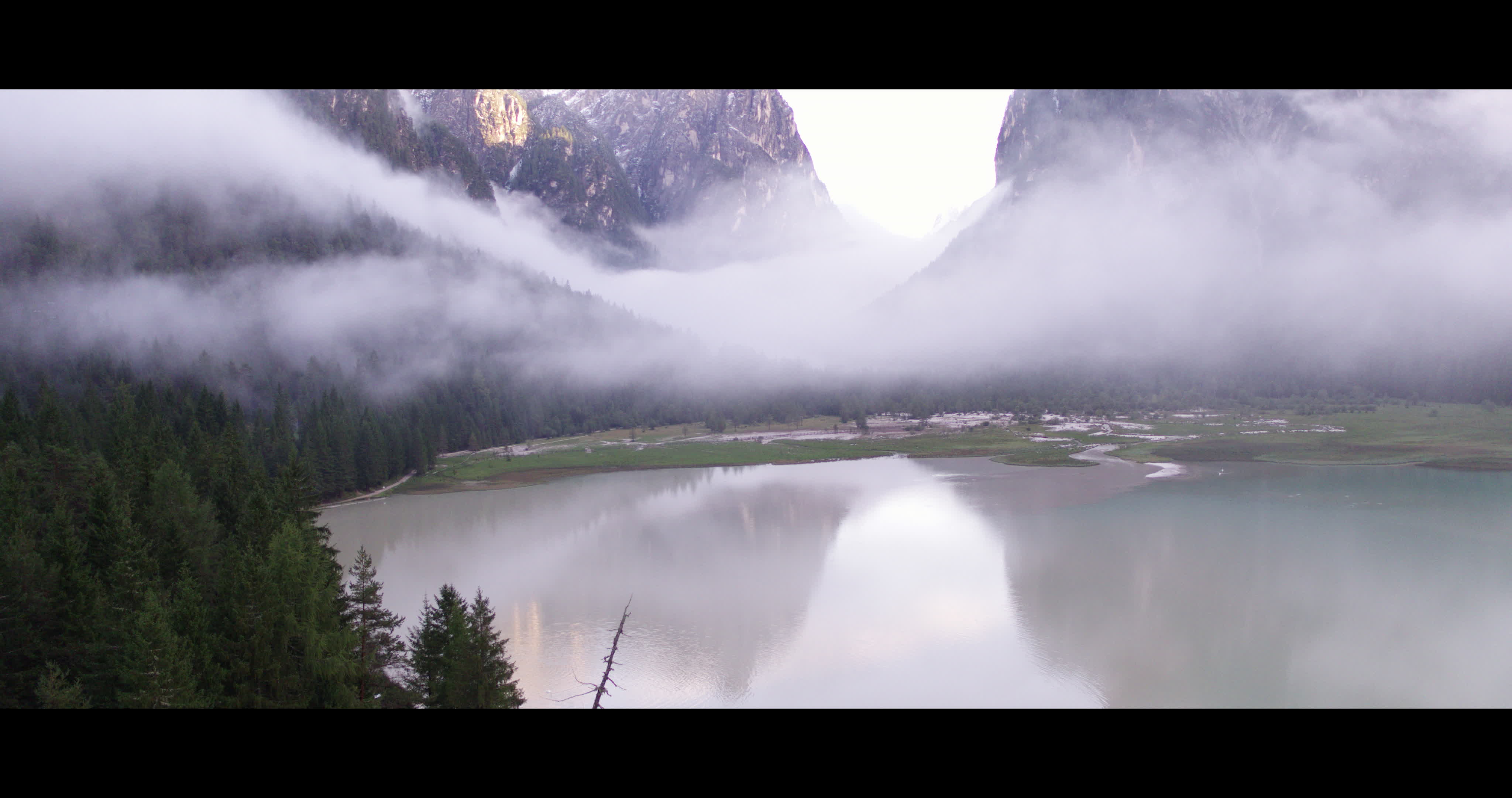 Aerial View Of Lake Dobbiaco