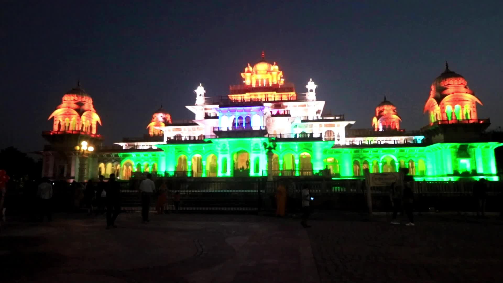 Illuminated Albert Hall Museum In Jaipur
