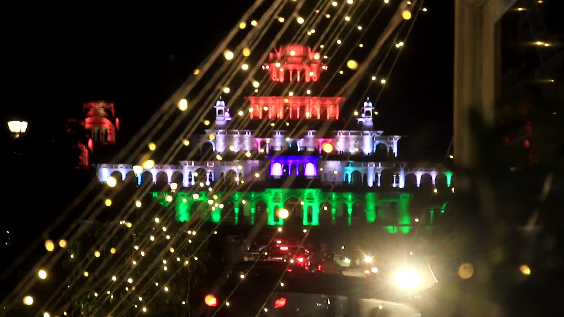 Illuminated Albert Hall Museum In Jaipur