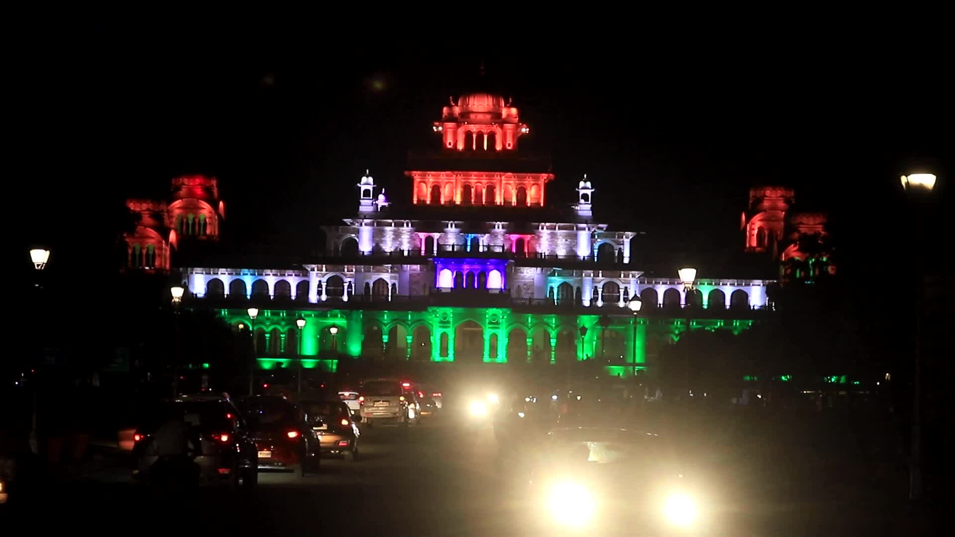 Illuminated Albert Hall Museum In Jaipur