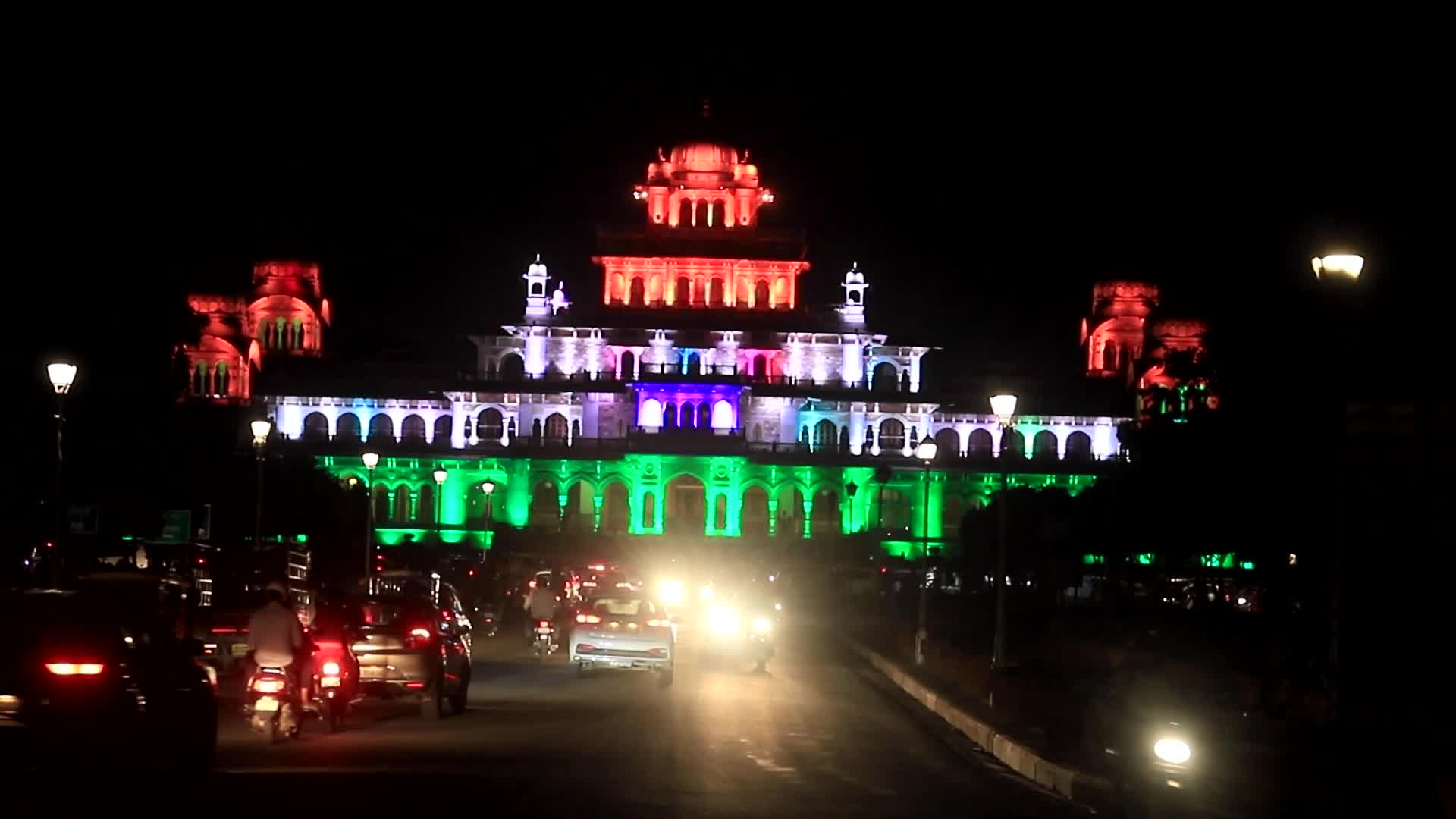 Illuminated Albert Hall Museum In Jaipur