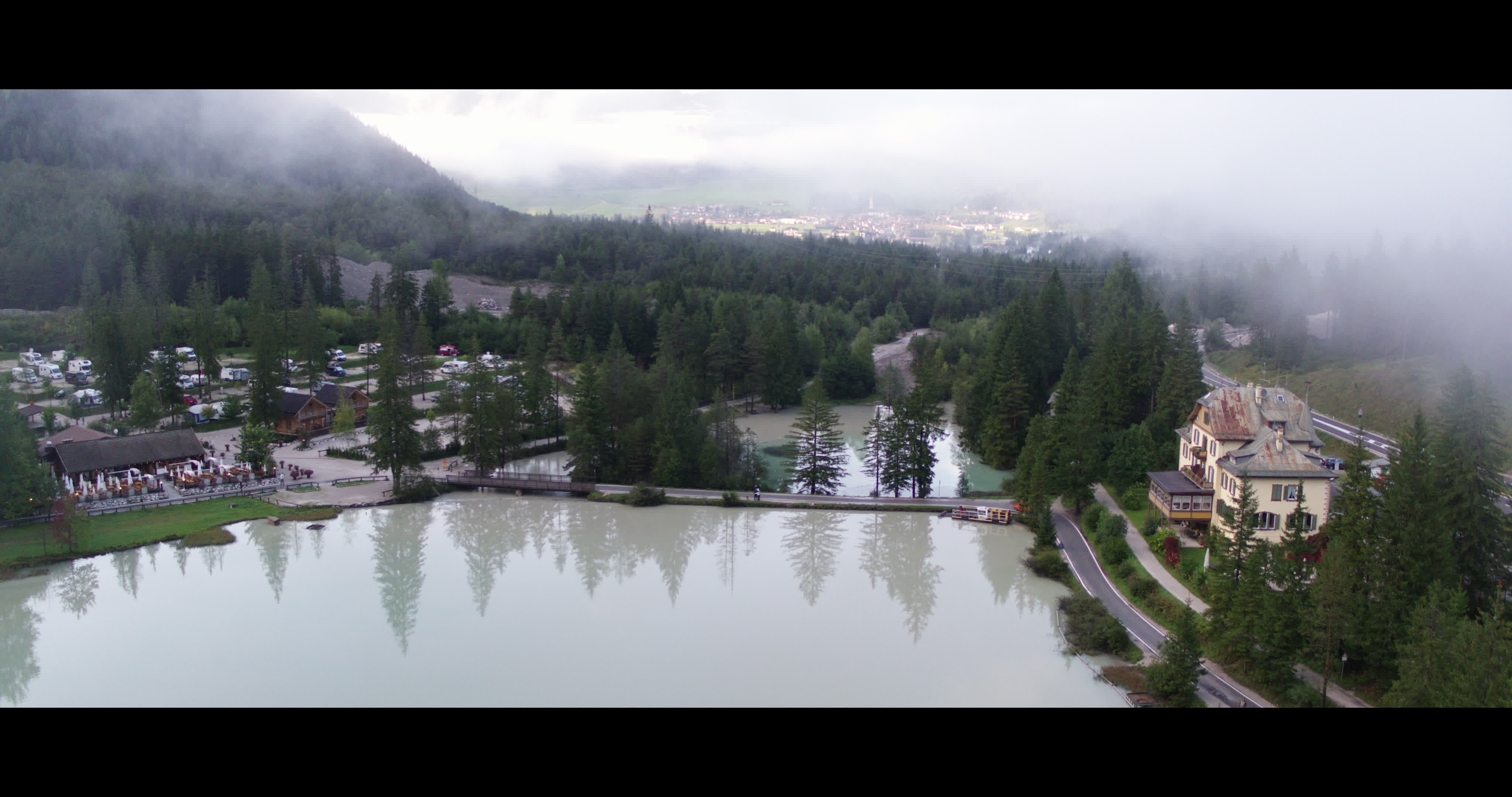 Aerial View Of Lake Dobbiaco