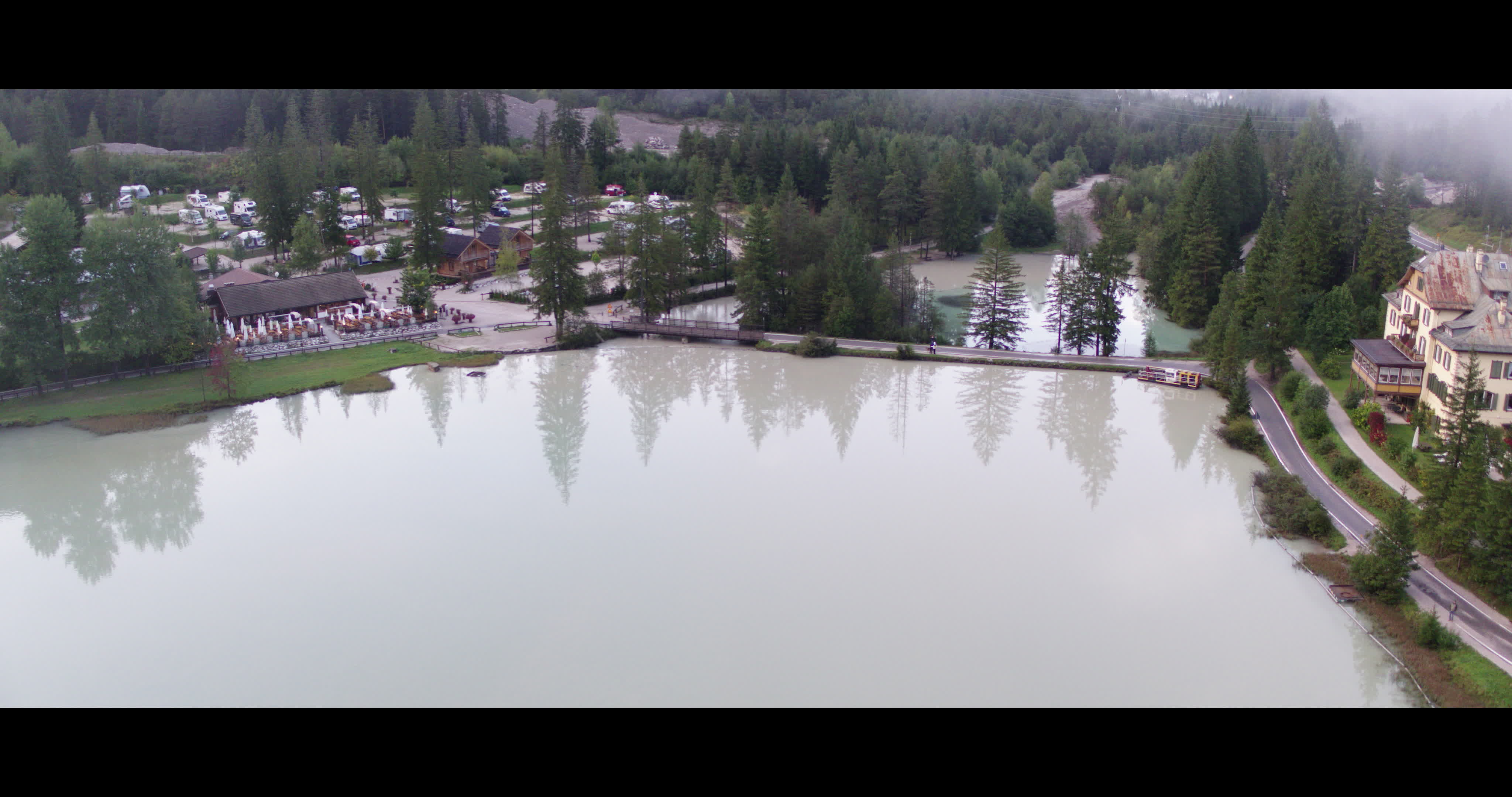 Aerial View Of Lake Dobbiaco
