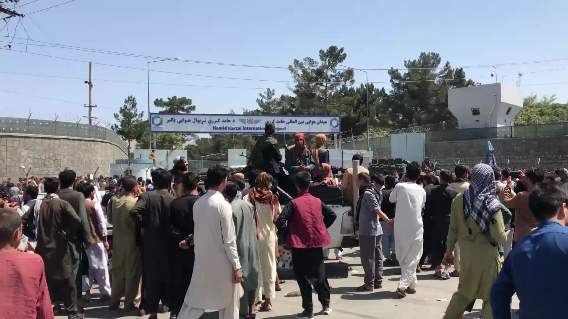Chaos at Kabul airport as afghans try to leave capital