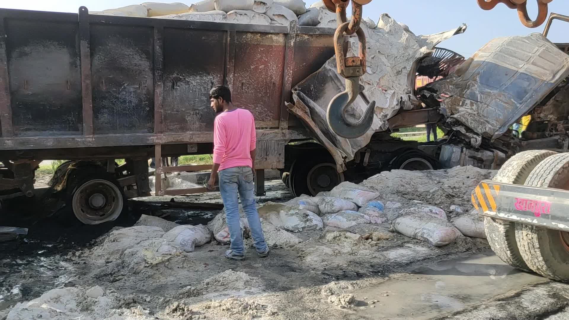 Trucks Catch Fire After Head-on Collision in Rajasthan’s Ajmer