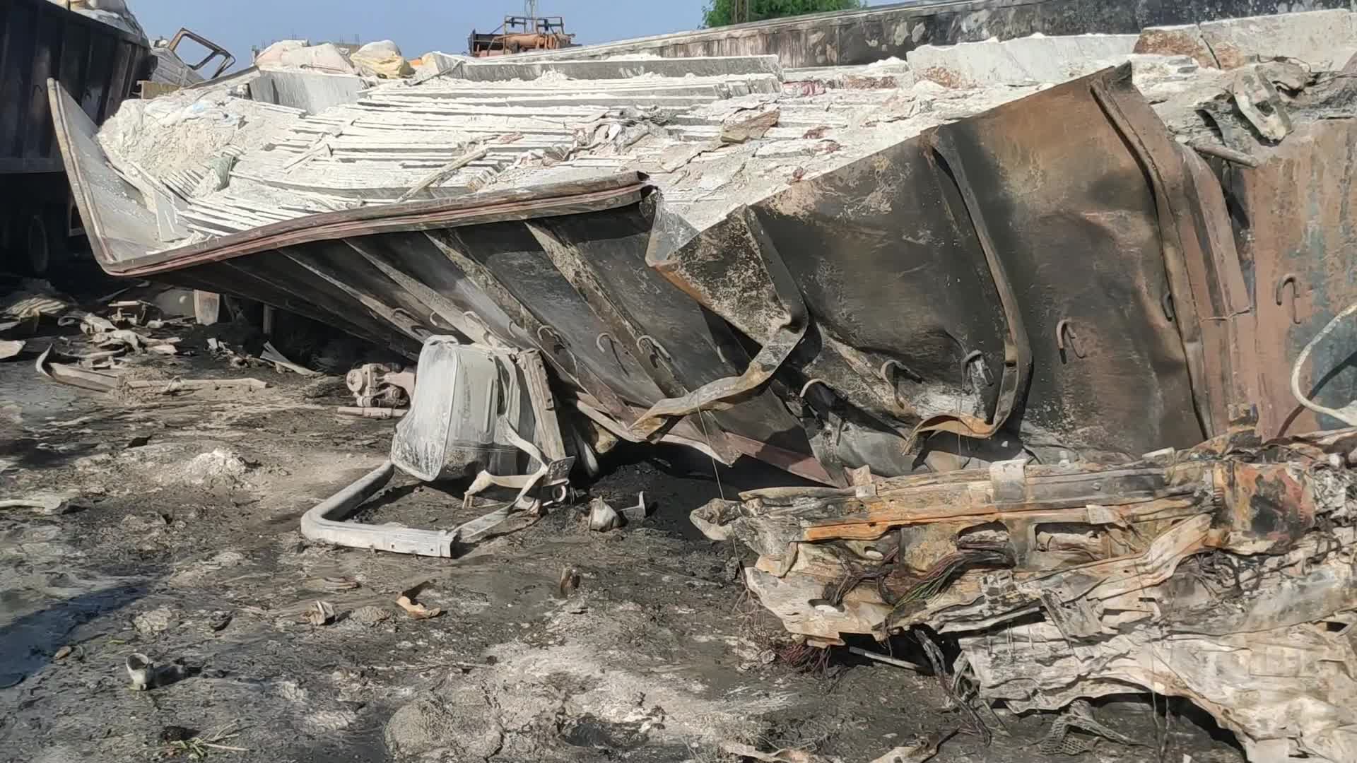 Trucks Catch Fire After Head-on Collision in Rajasthan’s Ajmer