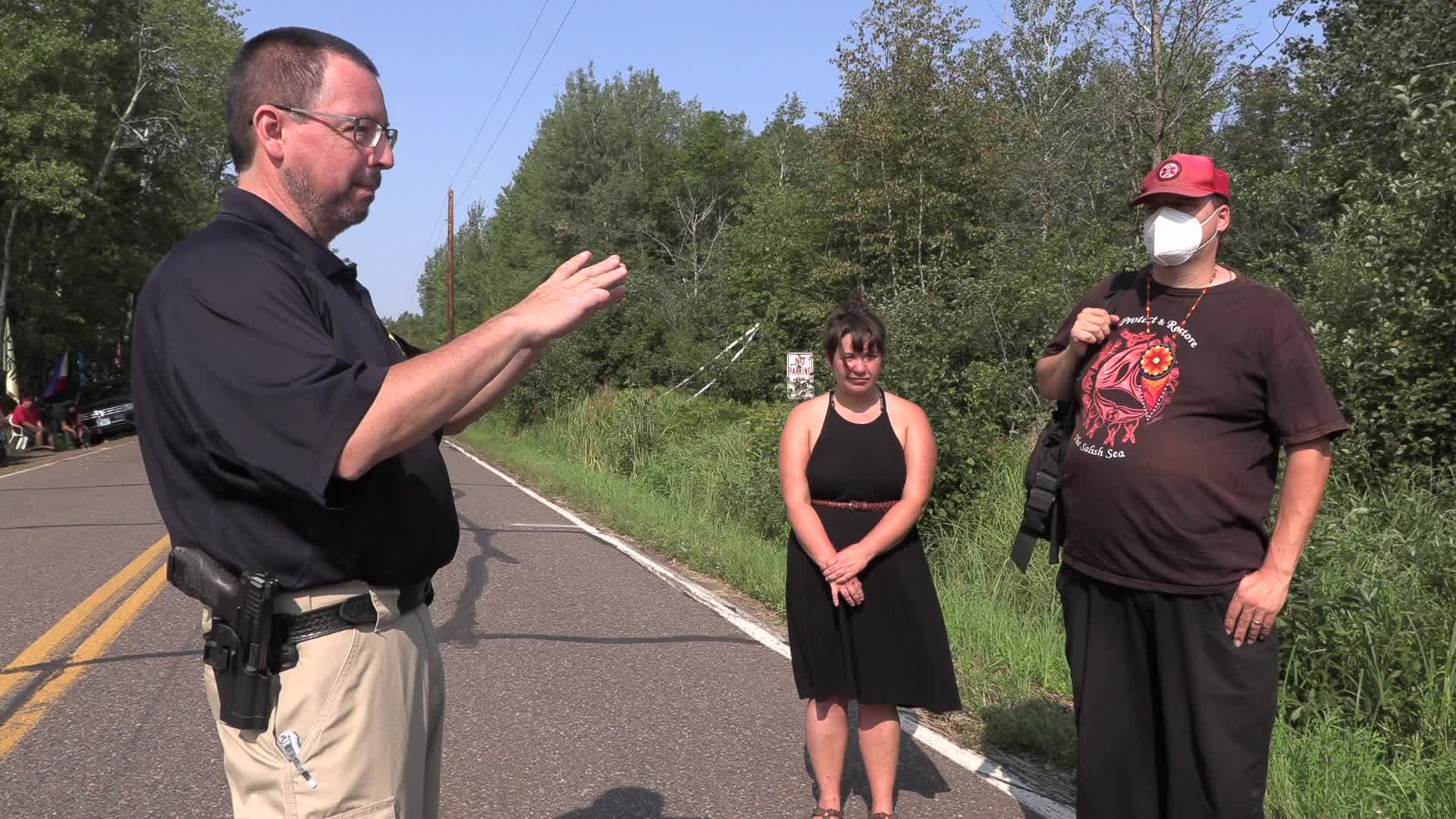 Activists inspect possible leak of drilling fluids from Line 3 pipeline
