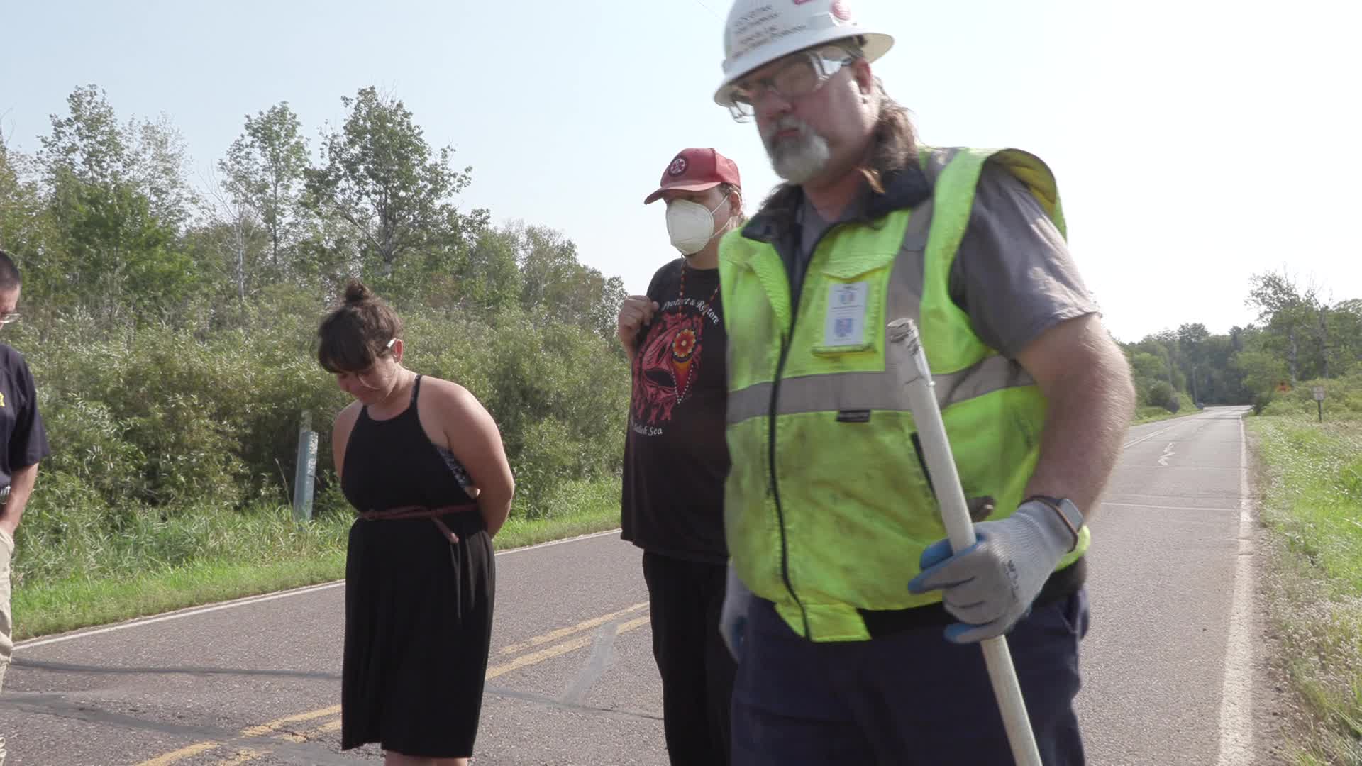 Activists inspect possible leak of drilling fluids from Line 3 pipeline
