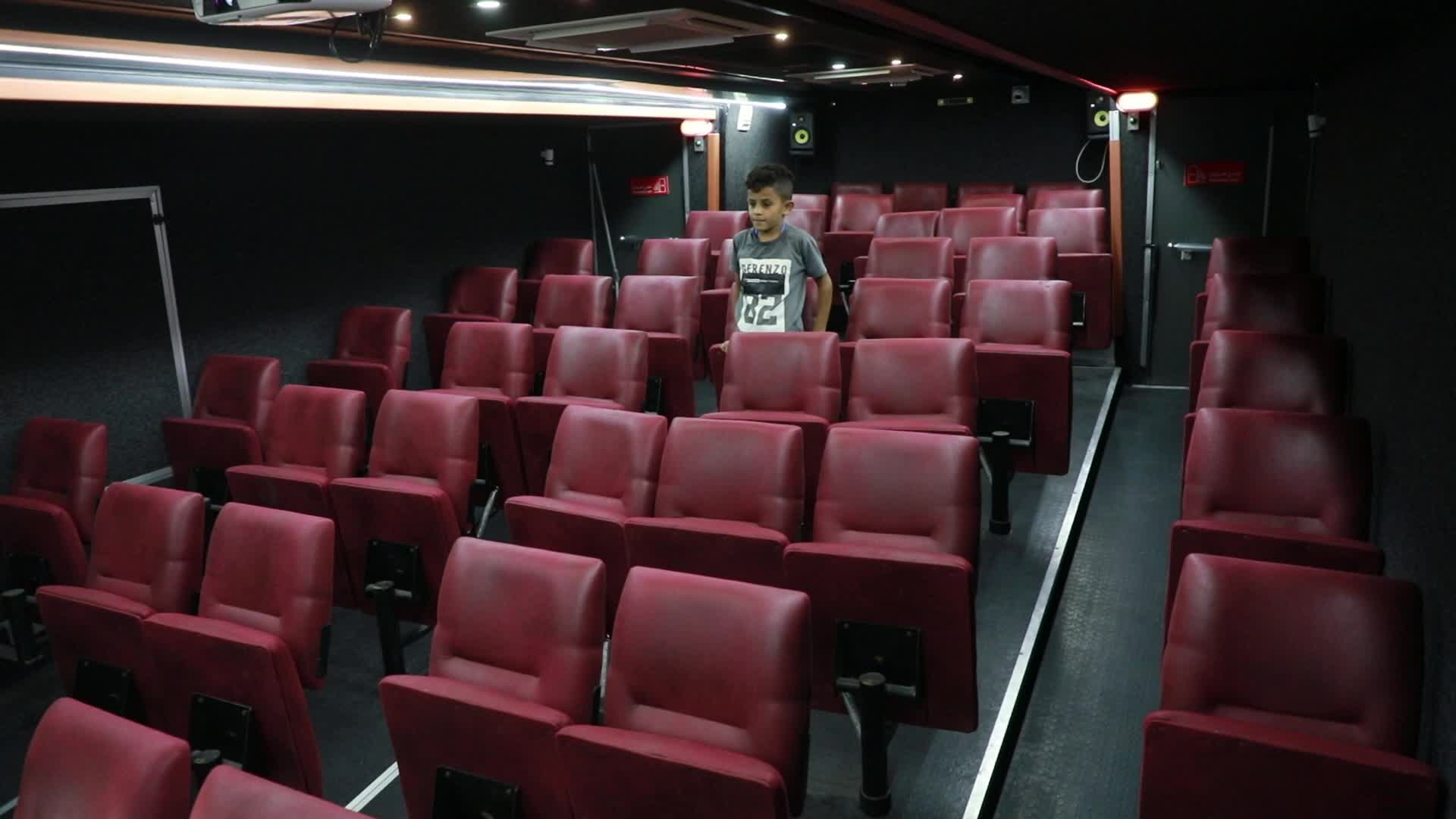 Cinema bus in Gaza, Palestine