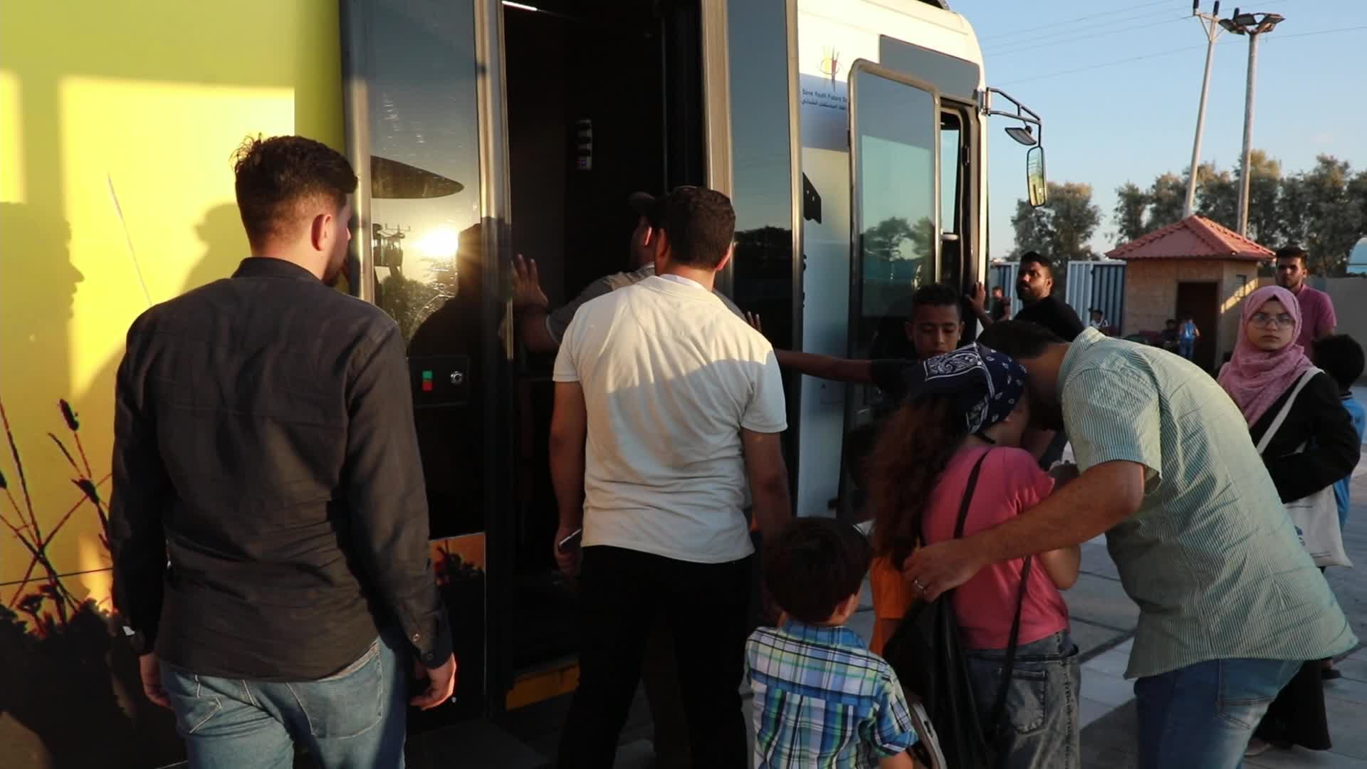 Cinema bus in Gaza, Palestine