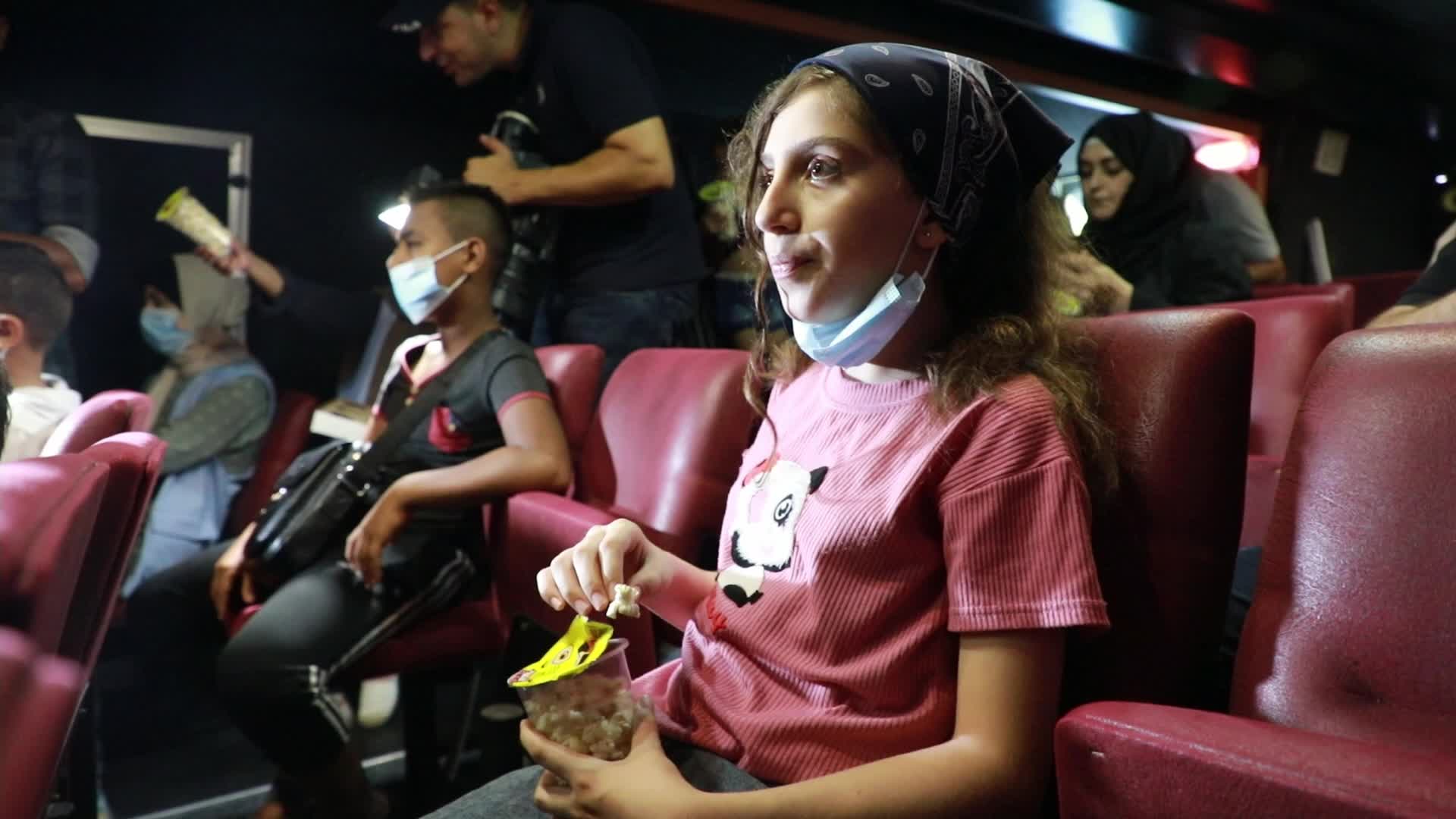 Cinema bus in Gaza, Palestine
