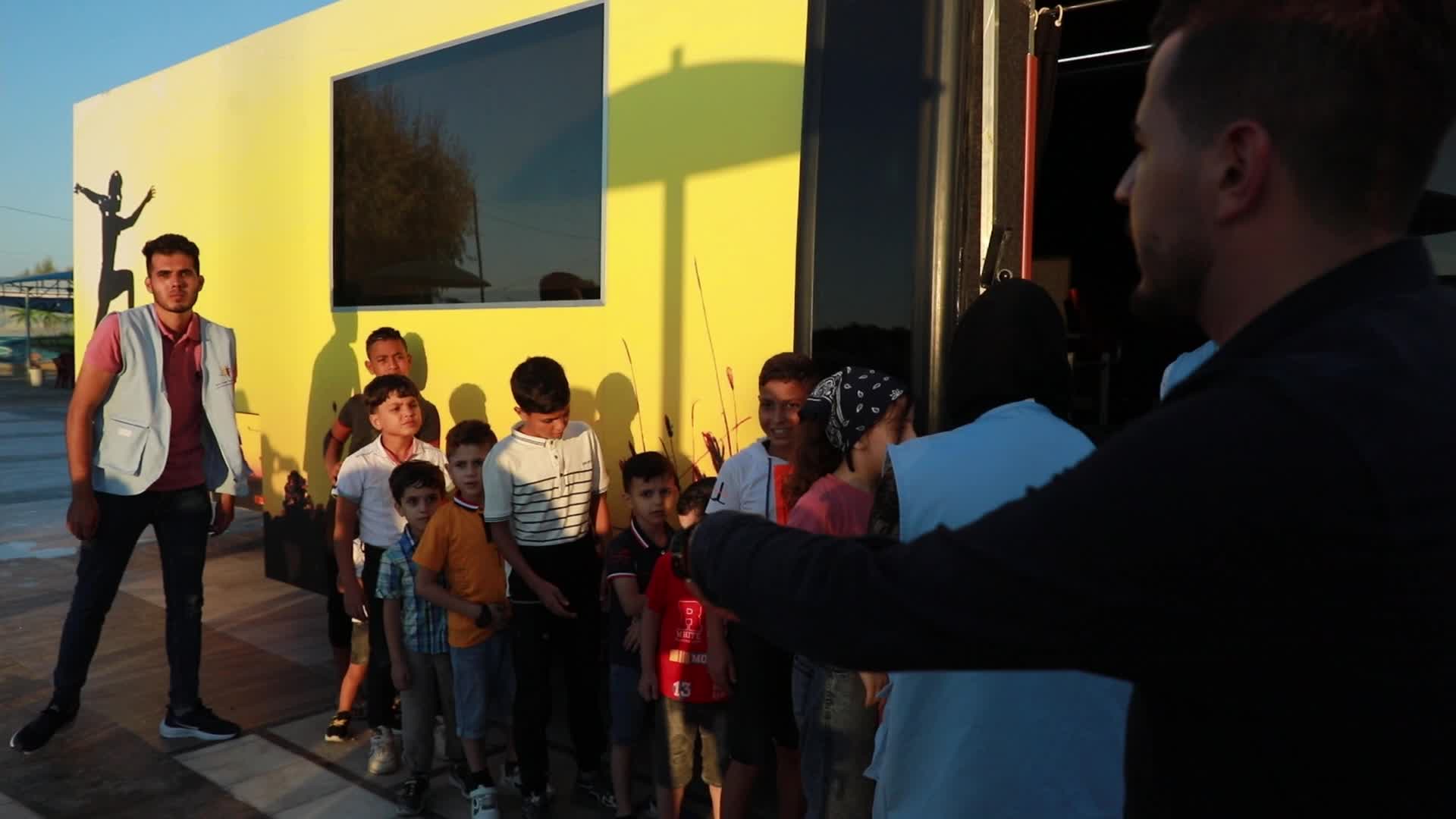 Cinema bus in Gaza, Palestine