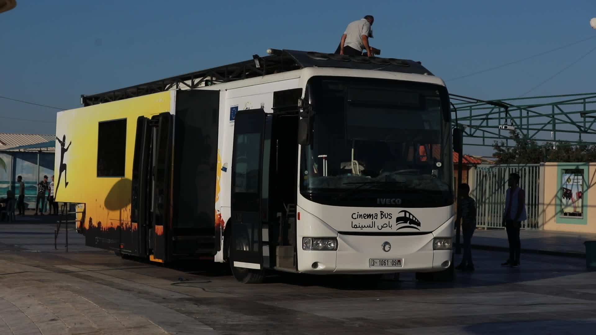 Cinema bus in Gaza, Palestine