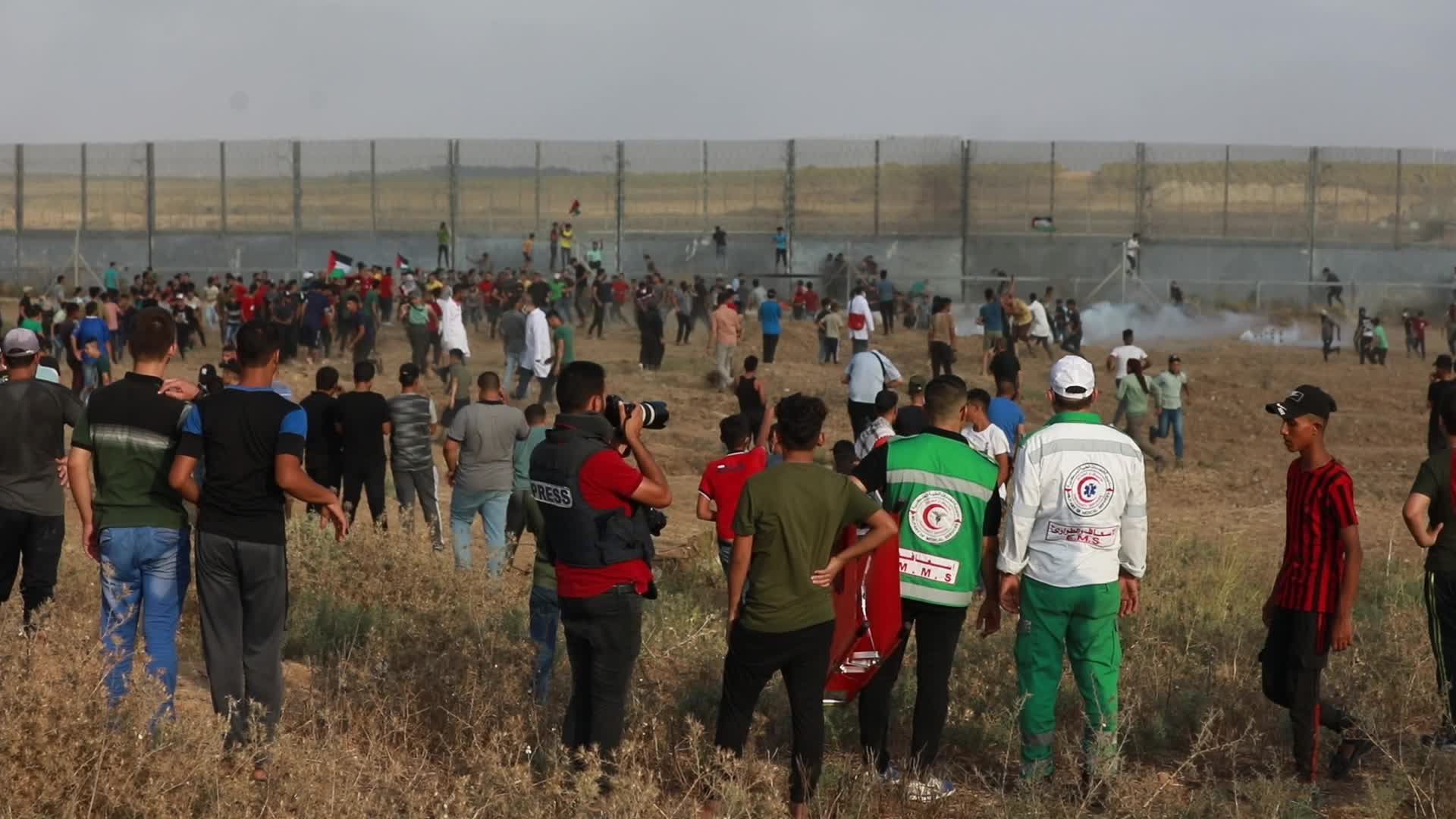 Palestinians hold anti-Israel protest at Gaza border