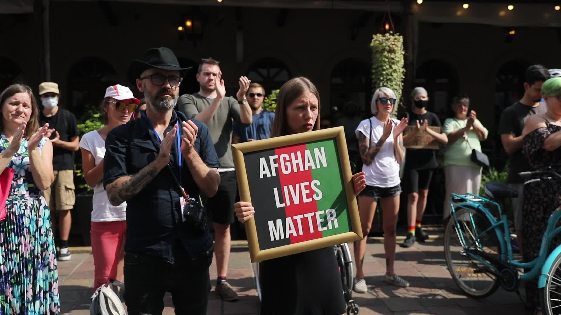 Protest In Solidarity With Afghanistan In Krakow, Poland