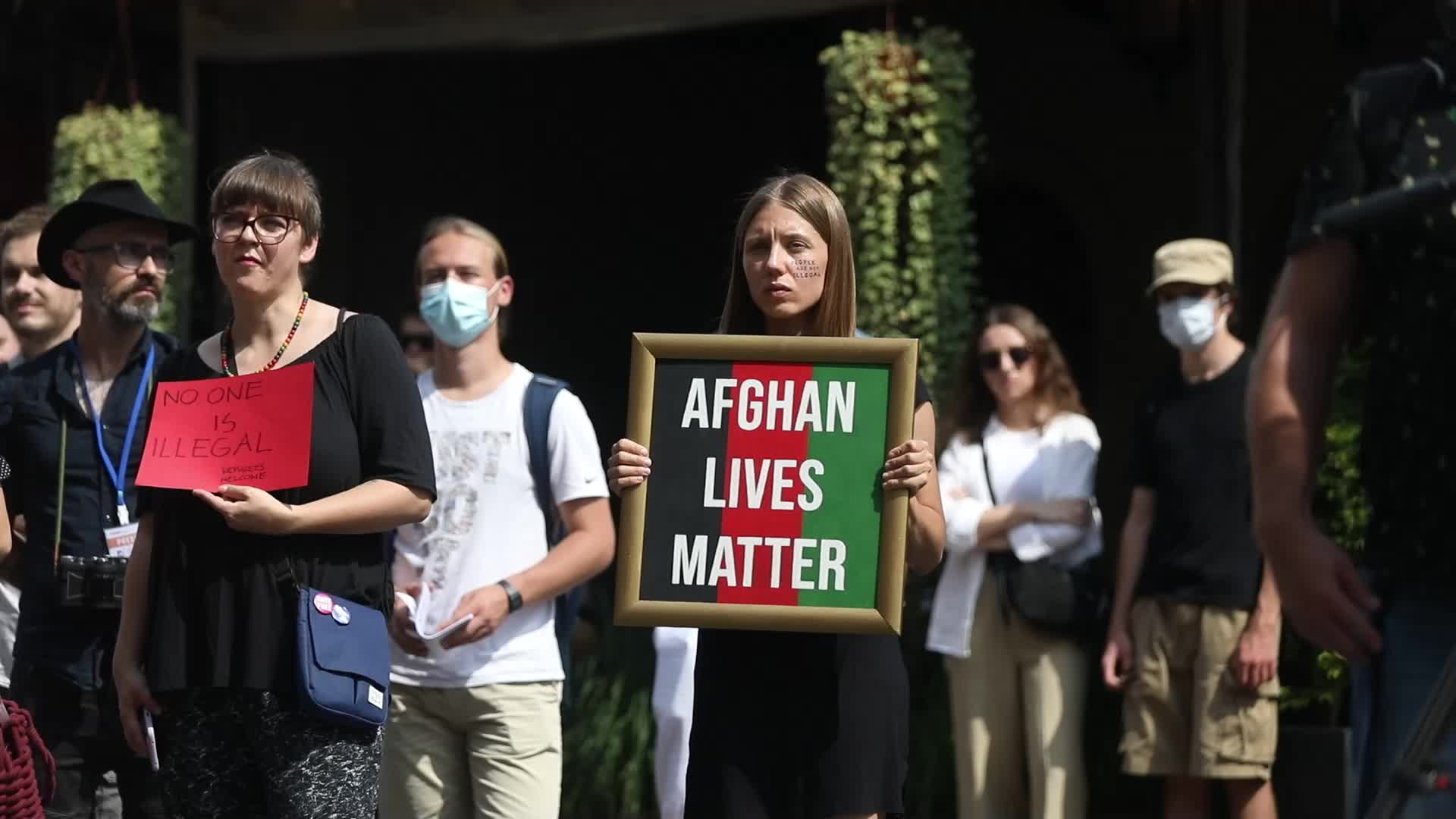 Protest In Solidarity With Afghanistan In Krakow, Poland