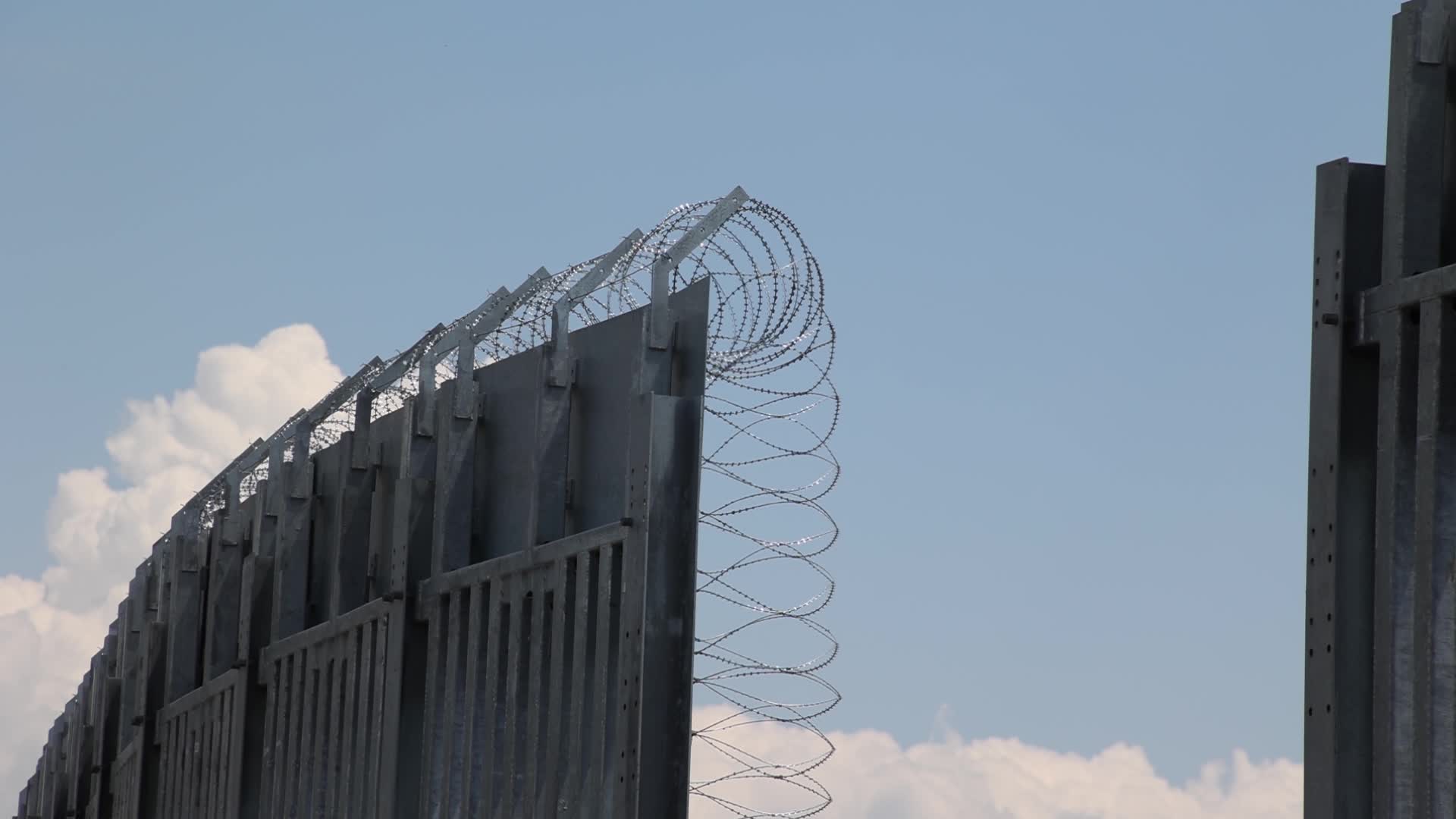 Concrete filled fence at the Greek Turkish land borders