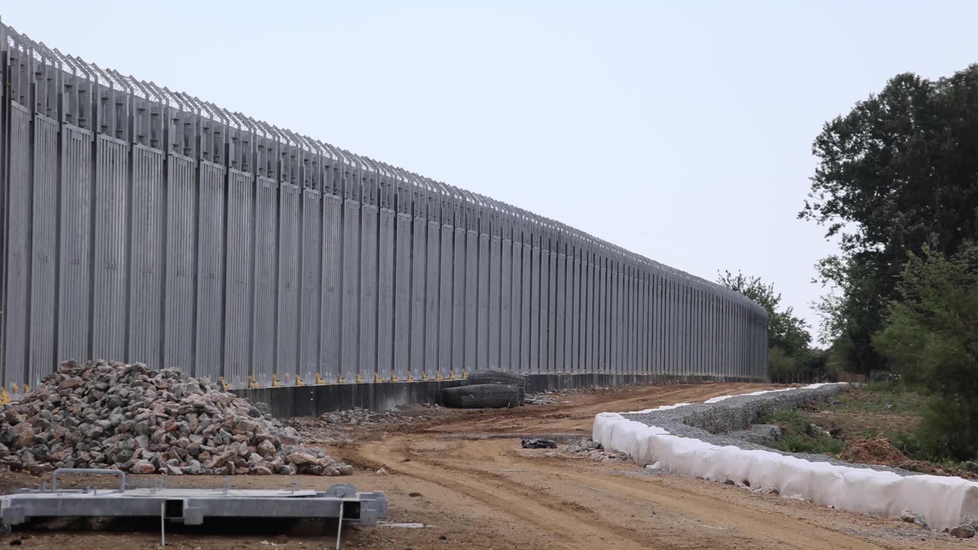 Concrete filled fence at the Greek Turkish land borders