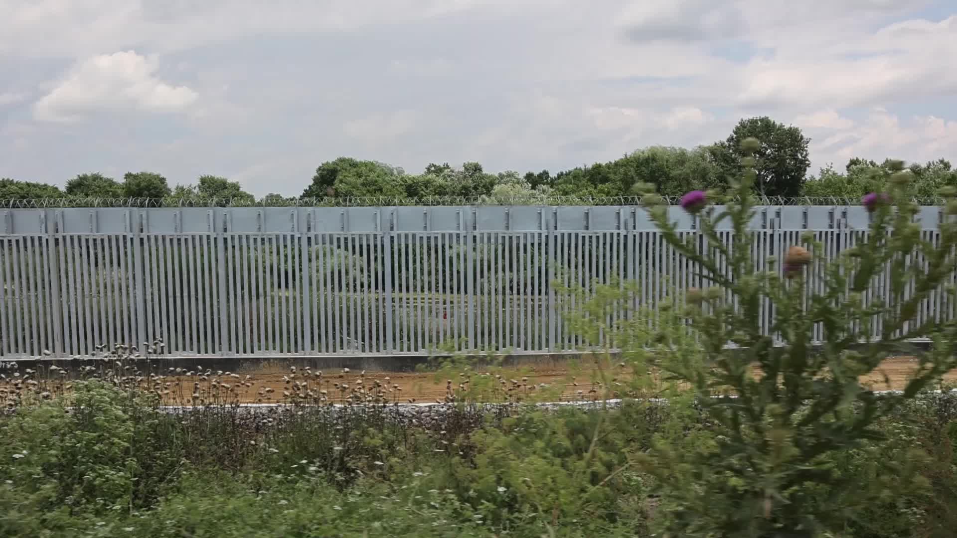 Concrete filled fence at the Greek Turkish land borders