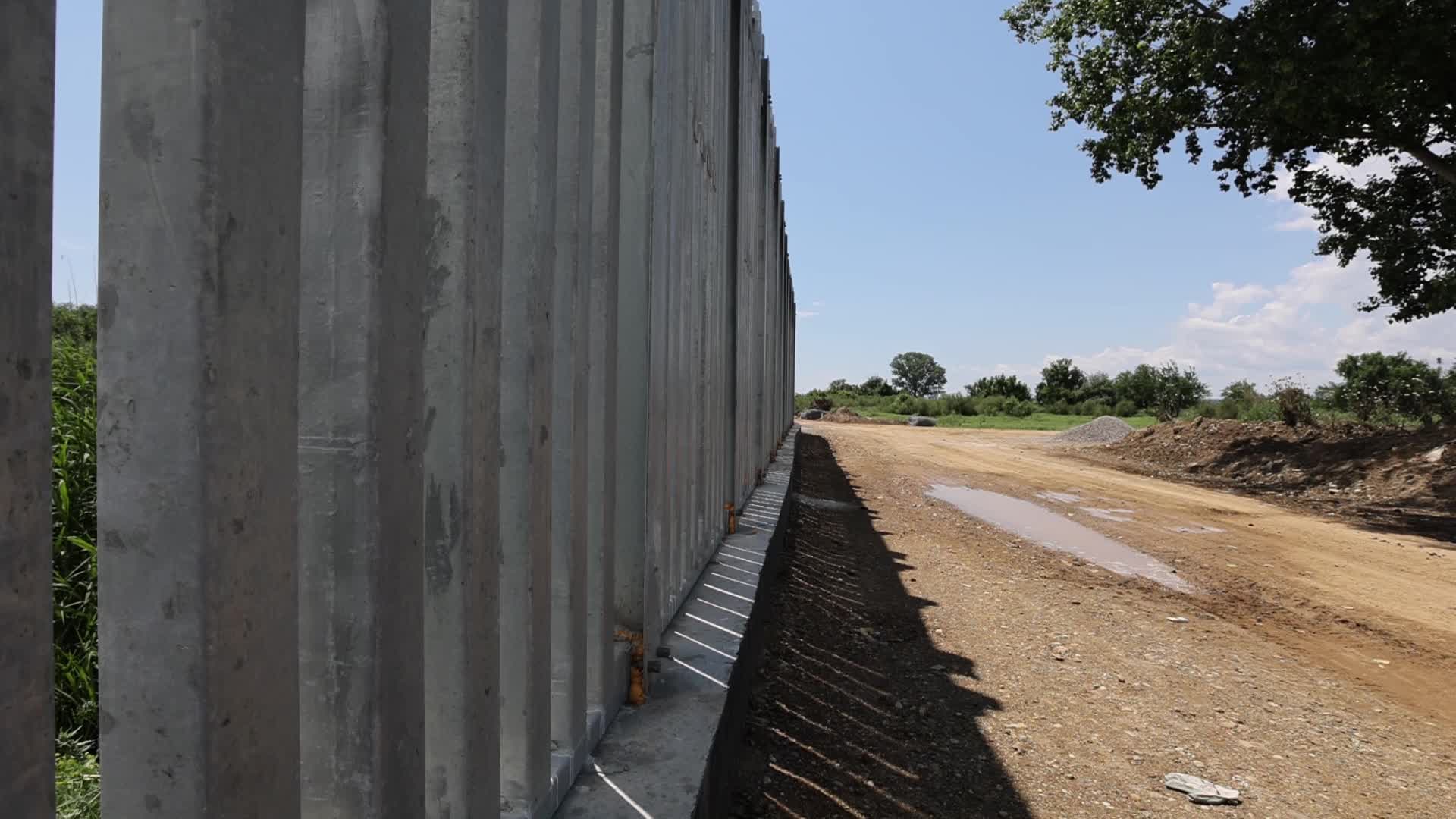 Concrete filled fence at the Greek Turkish land borders