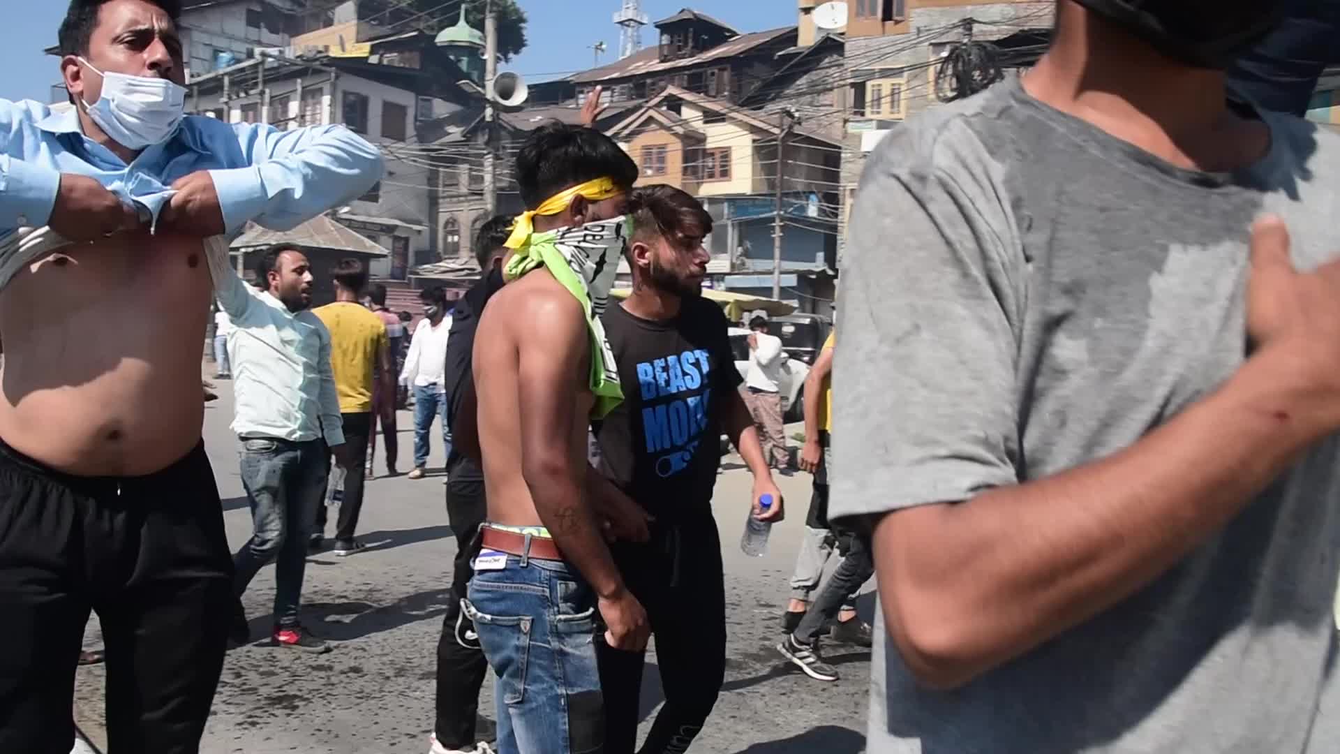 Clashes on the day of muharram procession in Kashmir