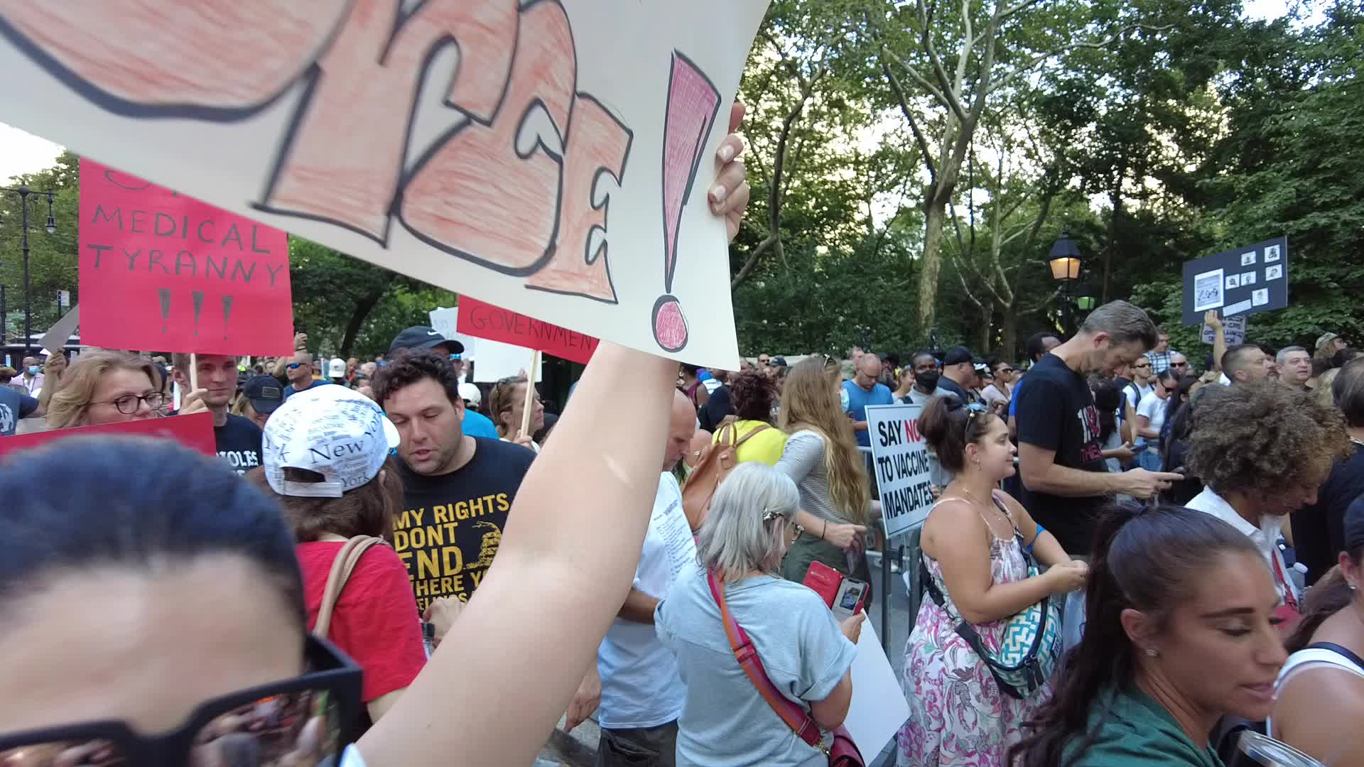 Demonstrators Rally Against Forced Medical Mandates in New York City