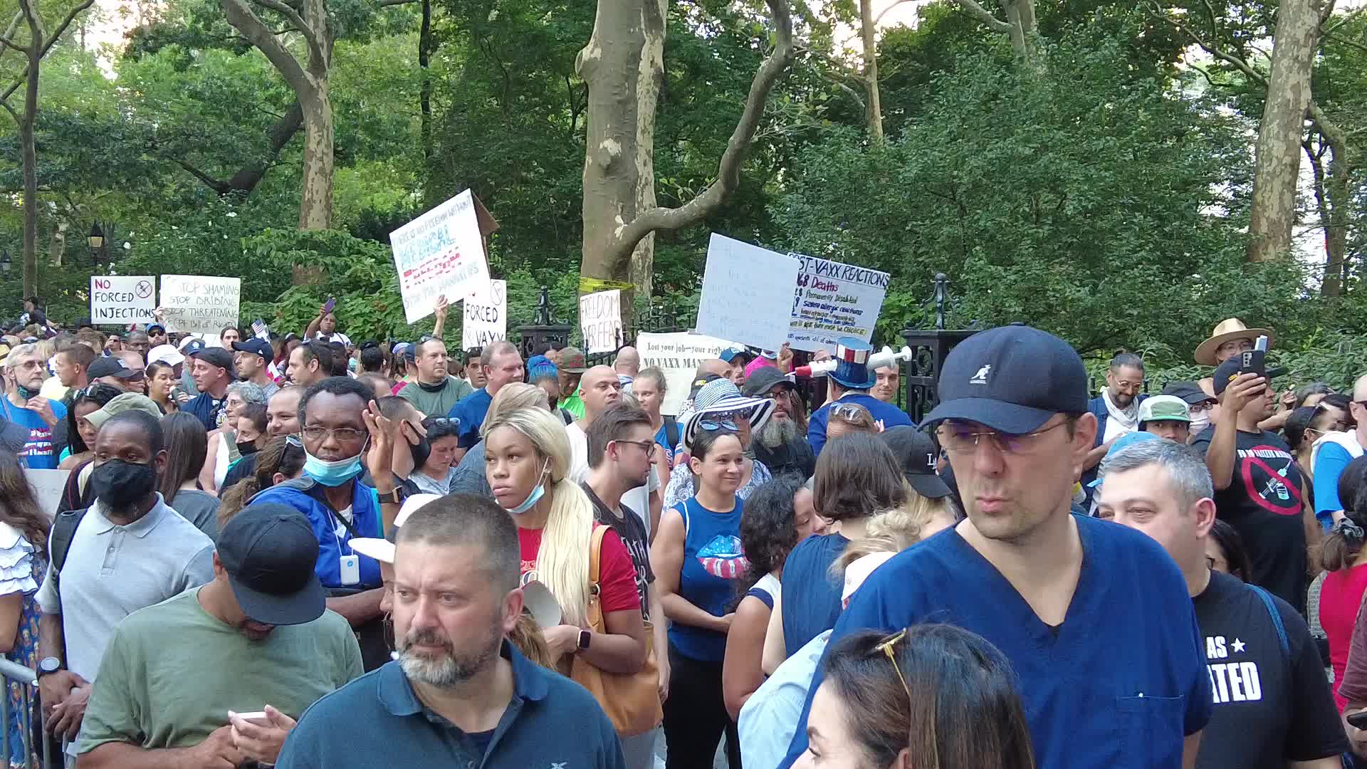 Demonstrators Rally Against Forced Medical Mandates in New York City