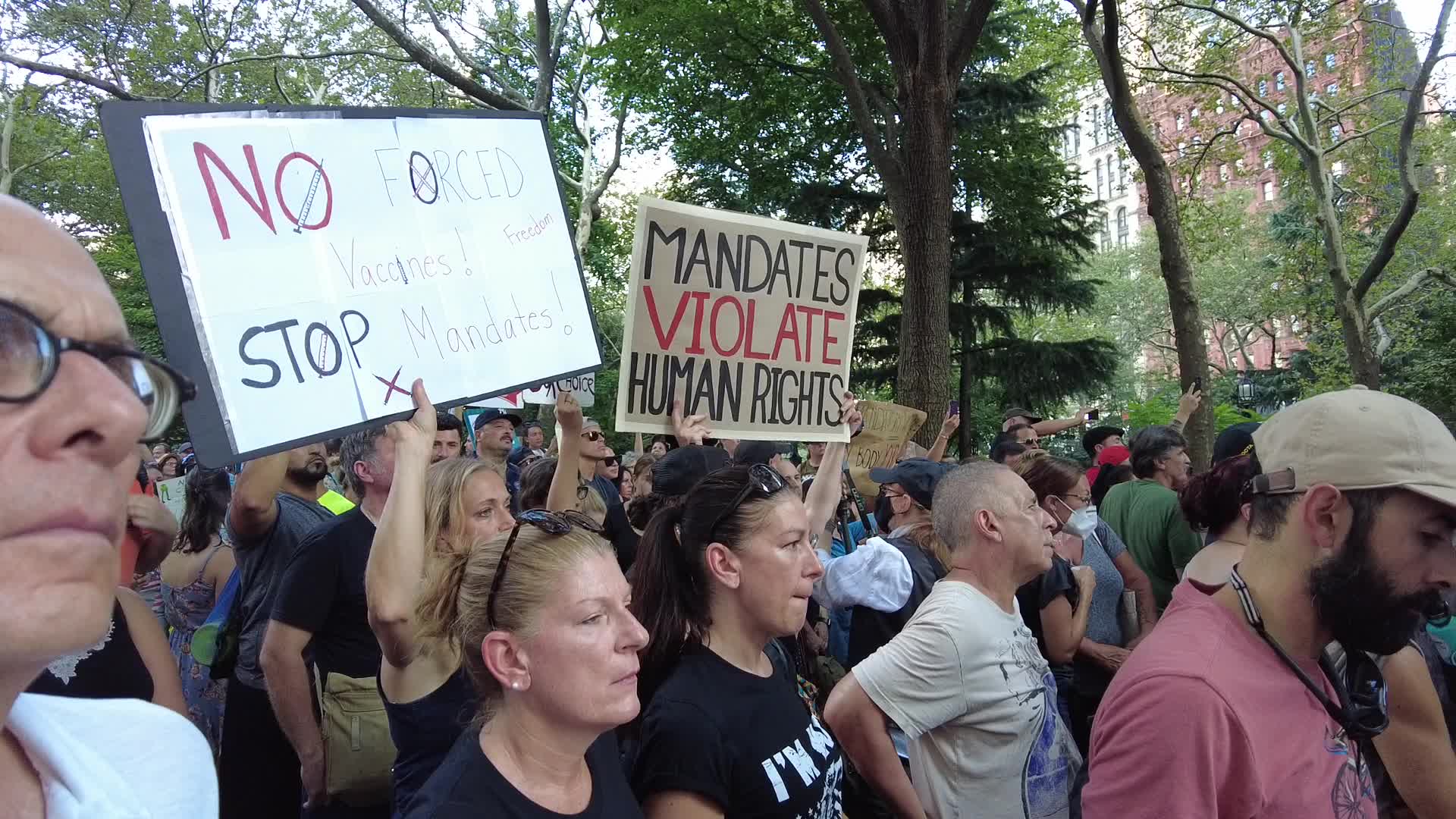 Demonstrators Rally Against Forced Medical Mandates in New York City