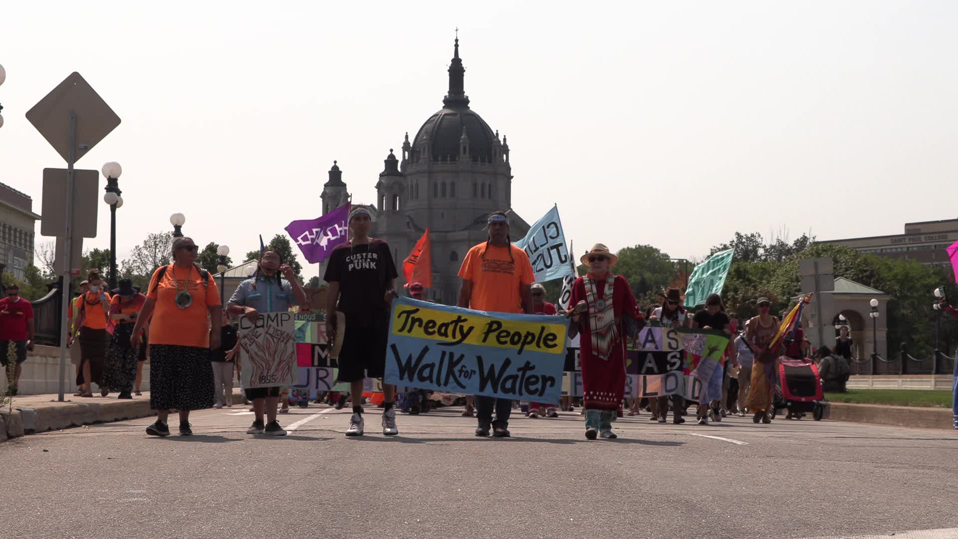 Protest demanding the stop Line 3
