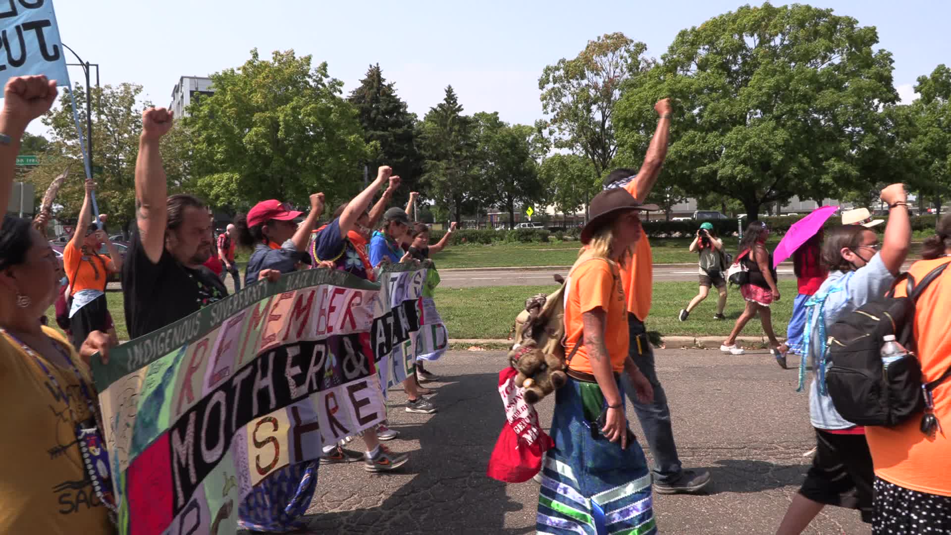 Protest demanding the stop Line 3