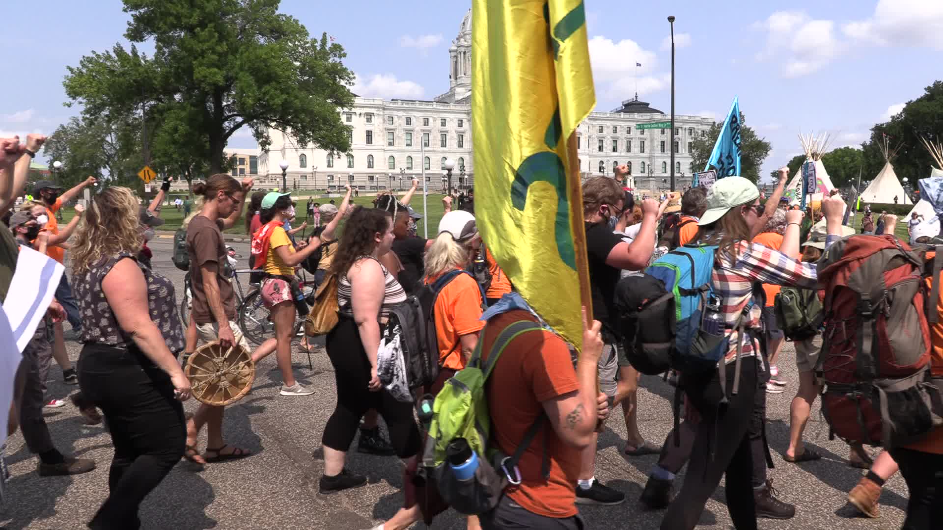 Protest demanding the stop Line 3