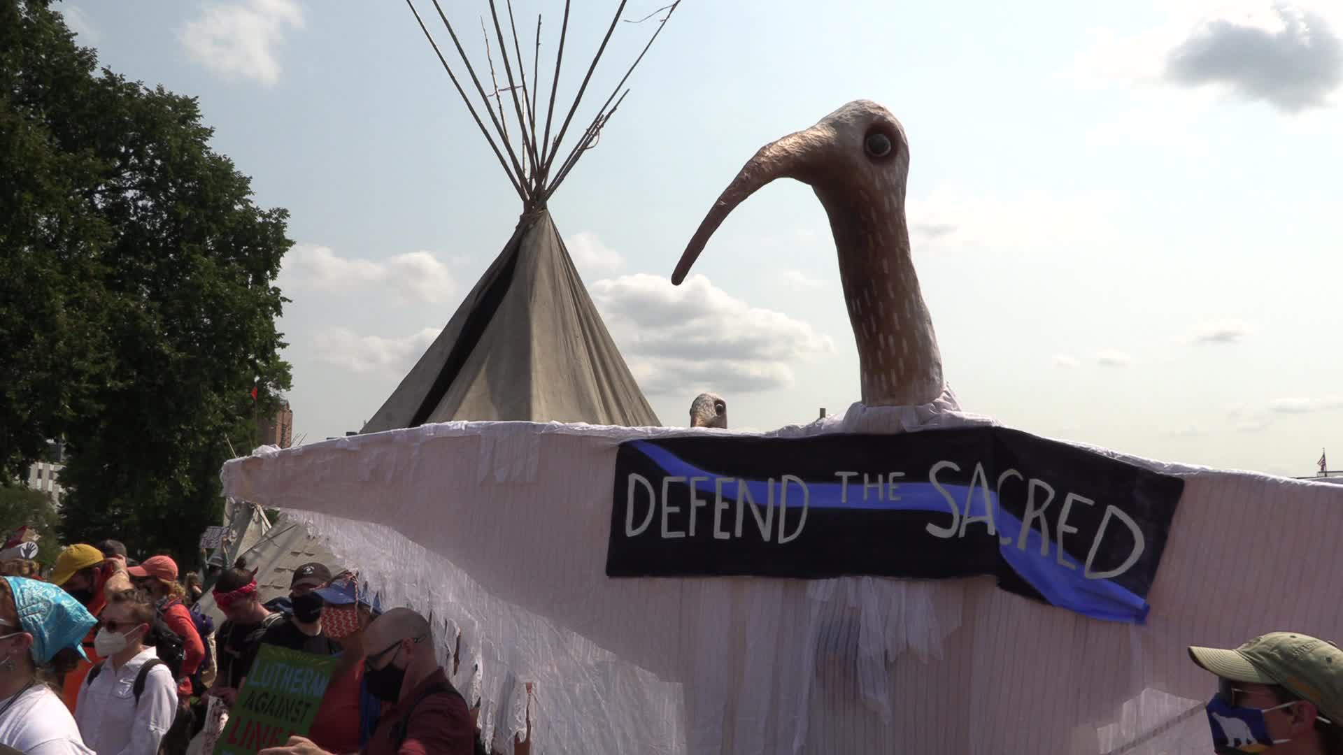 Protest demanding the stop Line 3