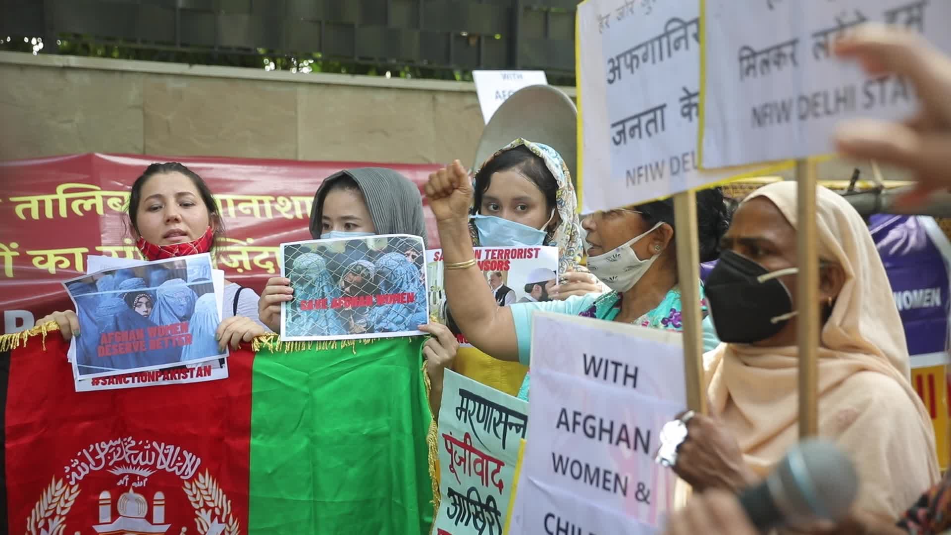 Protest In Solidarity With Afghanistan in New Delhi, India