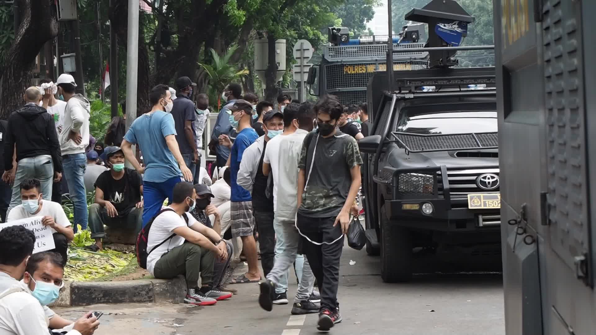 Hundreds of Afghan Refugees Protest in Jakarta