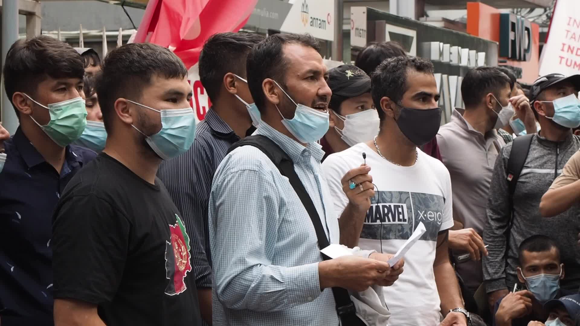 Hundreds of Afghan Refugees Protest in Jakarta