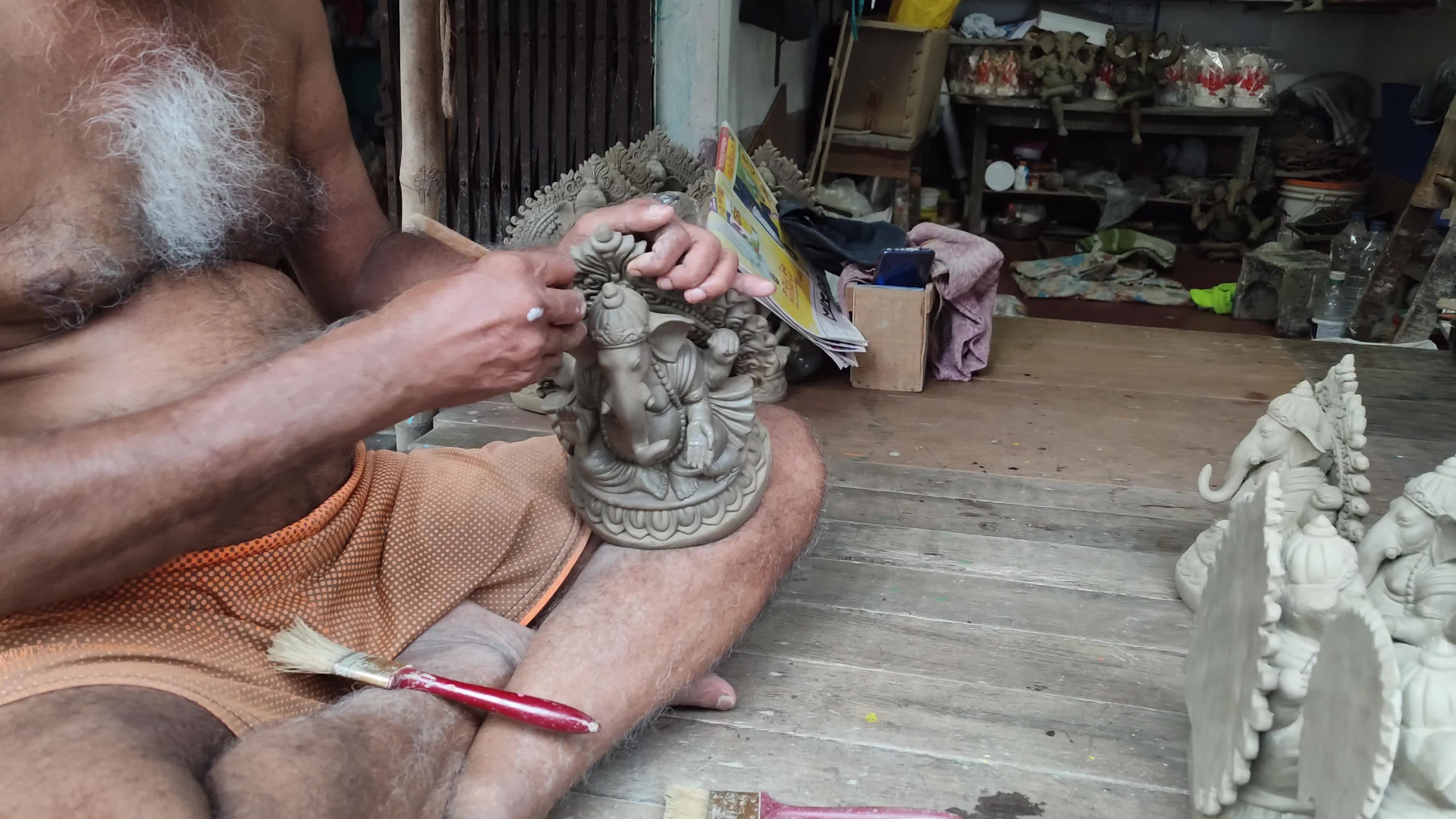 Preparation Of Ganesh Chaturthi In Kolkata