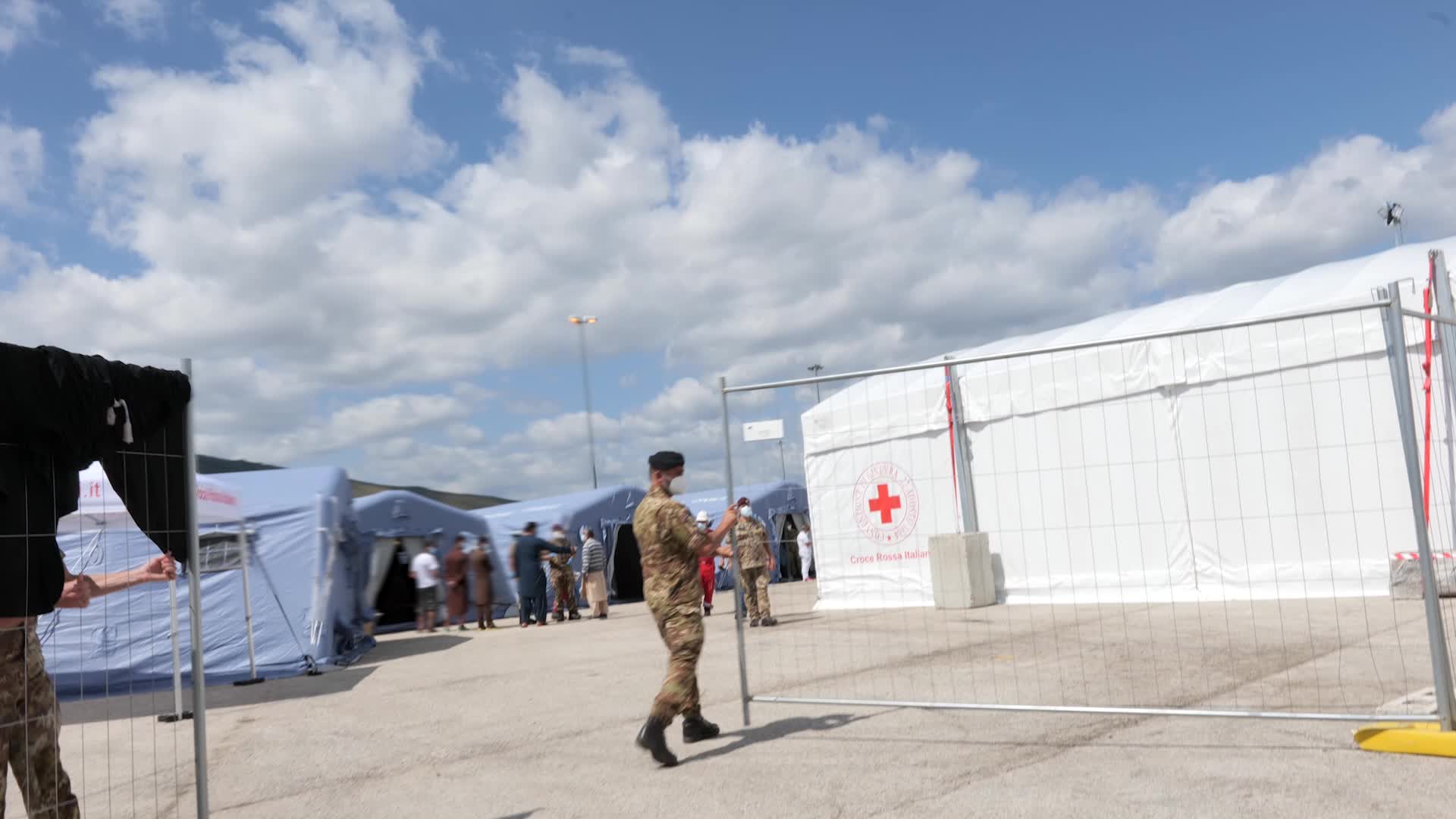 Afghan refugee camp in Avezzano, Italy
