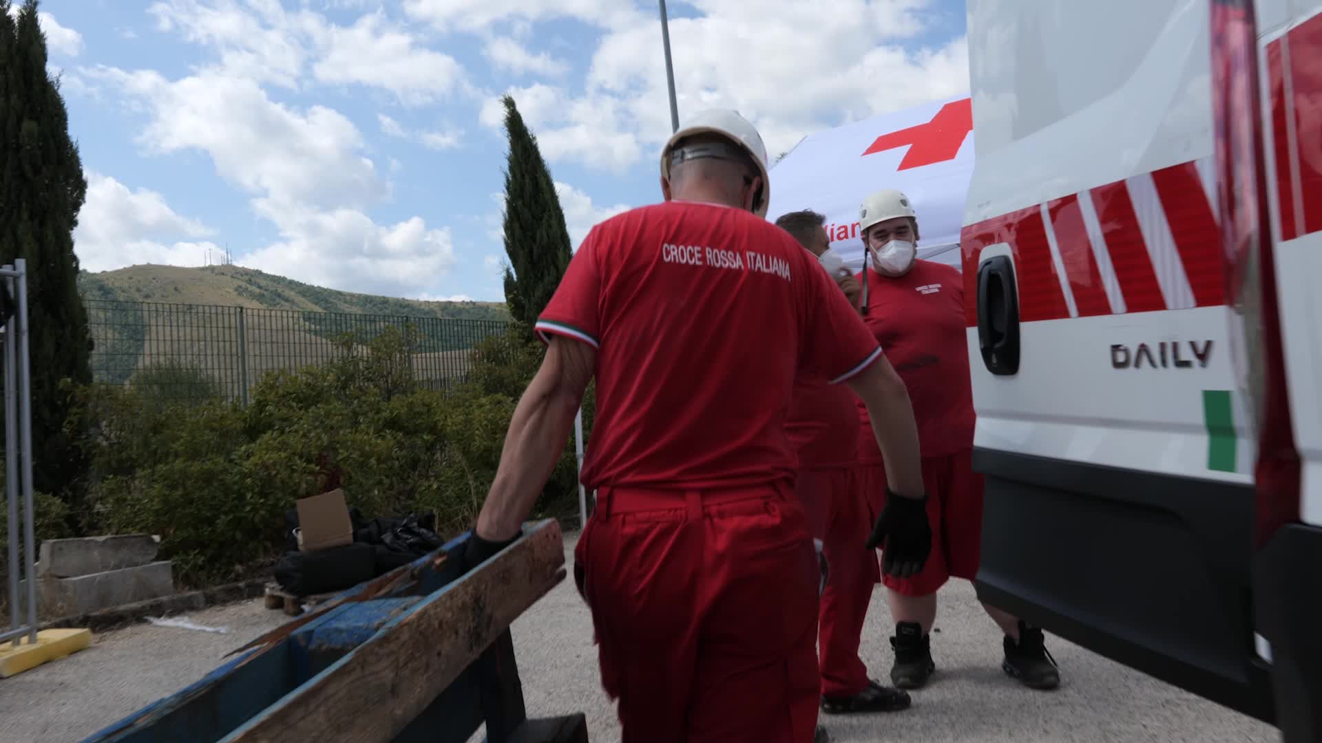 Afghan refugee camp in Avezzano, Italy