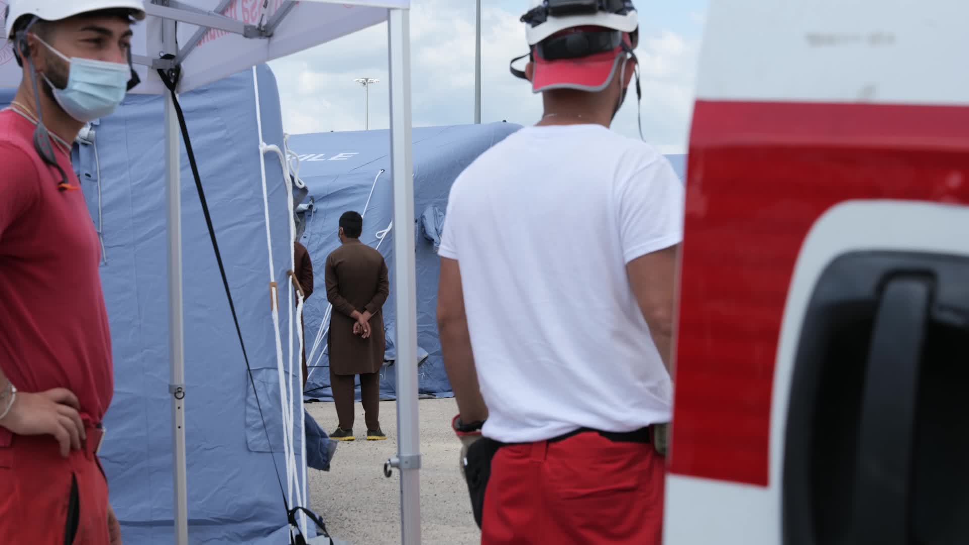 Afghan refugee camp in Avezzano, Italy